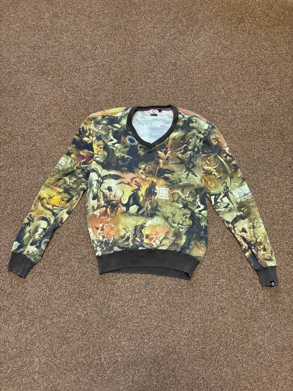 GSUS Sindustries × Japanese Brand Y2K Gsus Sindustries Erotic Girls Dragon Battle Sweater Size US M / EU 48-50 / 2 - 1 Thumbnail