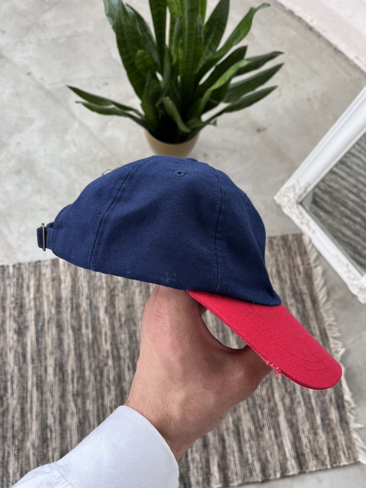 Adidas × Vintage Vintage Adidas Perfomance Cap Y2K Red Navy Hat sk8 rare Size ONE SIZE - 6 Thumbnail