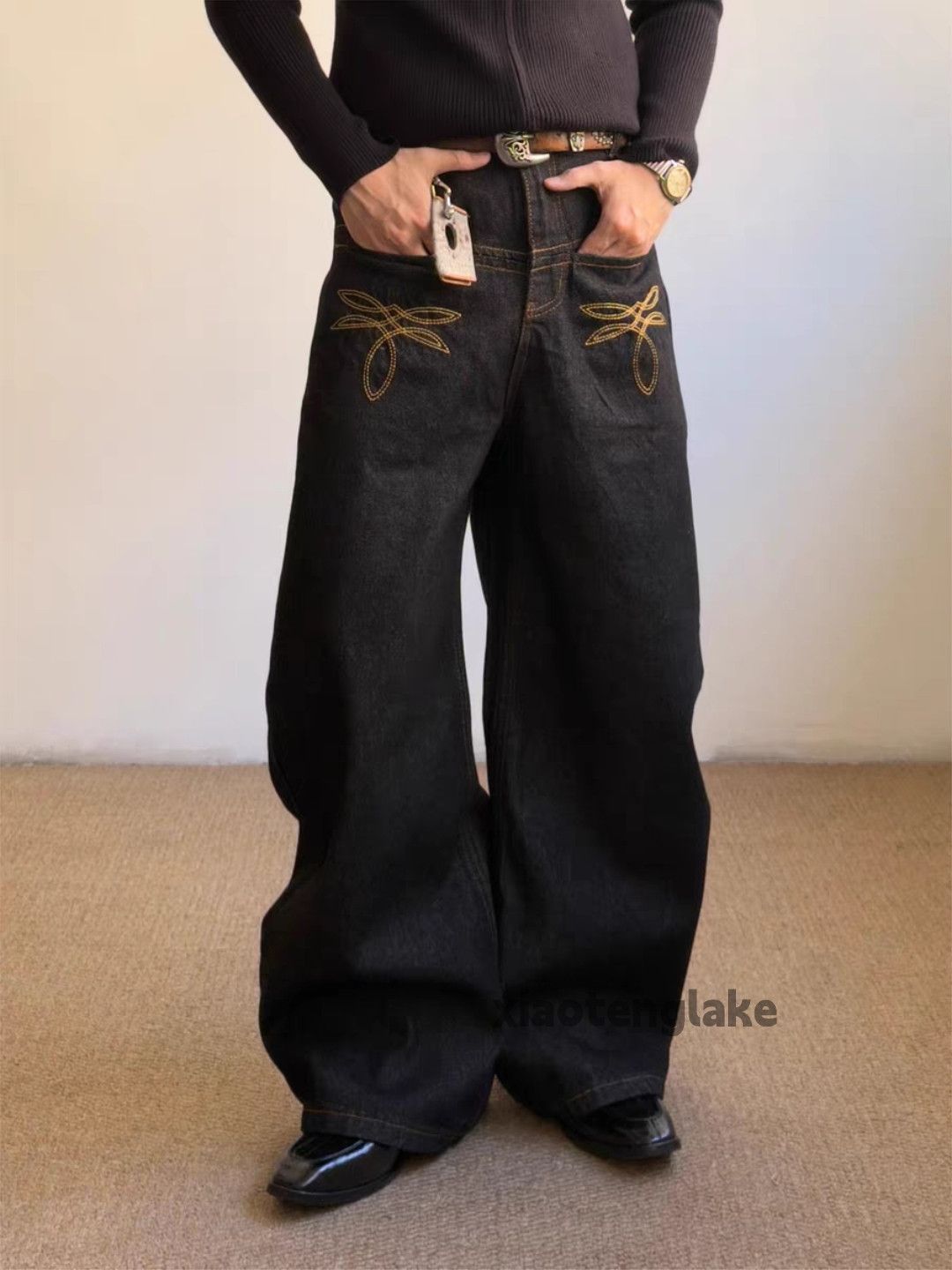Jean ltx vintage loose baggy skate hiphop flared cargo jeans Size US 33 - 4 Thumbnail