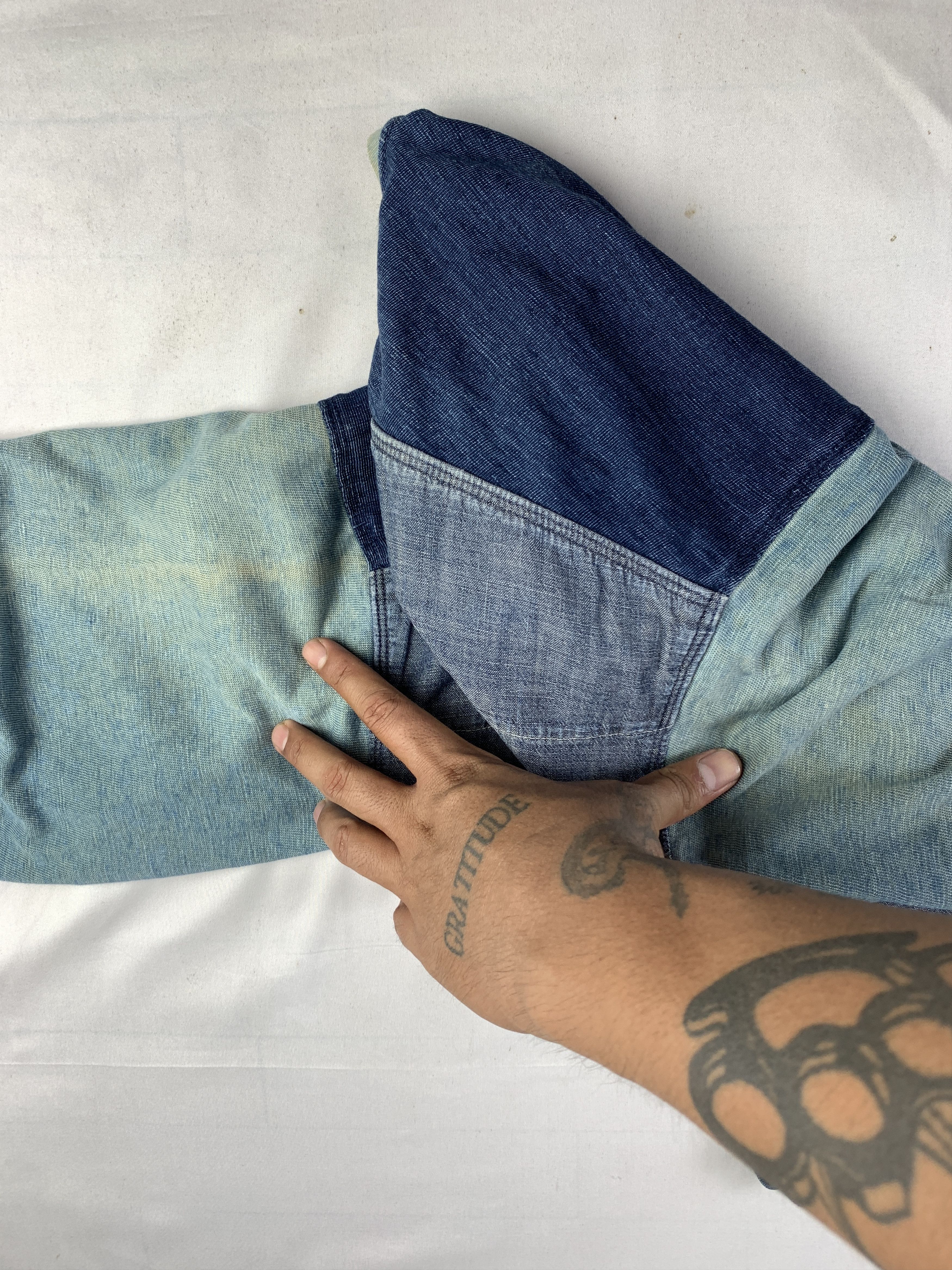 45rpm 45rpm Indigo Dyed Multicolour V-neck Tee (XL) Size US XL / EU 56 / 4 - 11 Thumbnail