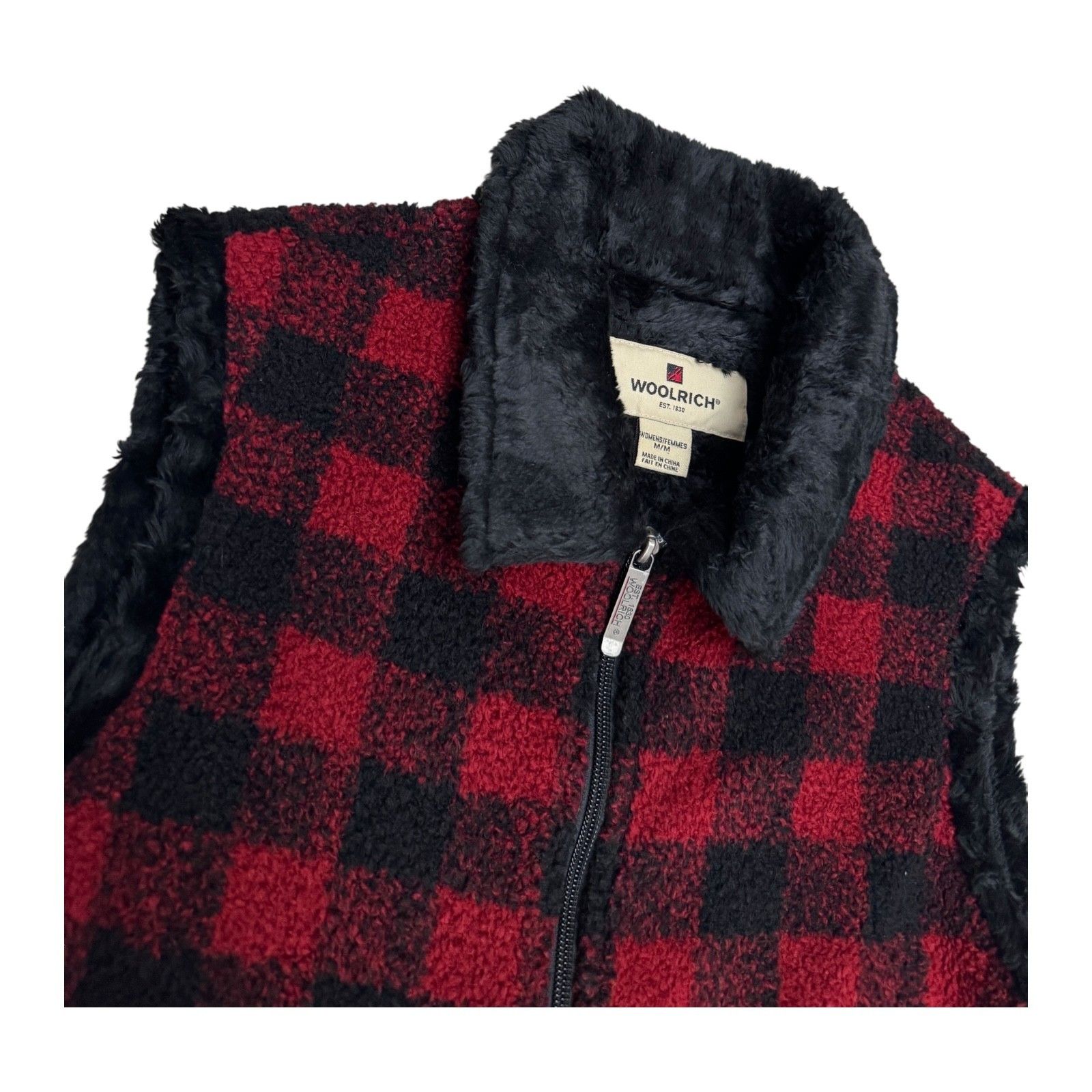 Woolrich Woolen Mills WOOLRICH Vintage Y2K Plaid Red Faux Fur Designer Vest Medium Size M / US 6-8 / IT 42-44 - 3 Thumbnail