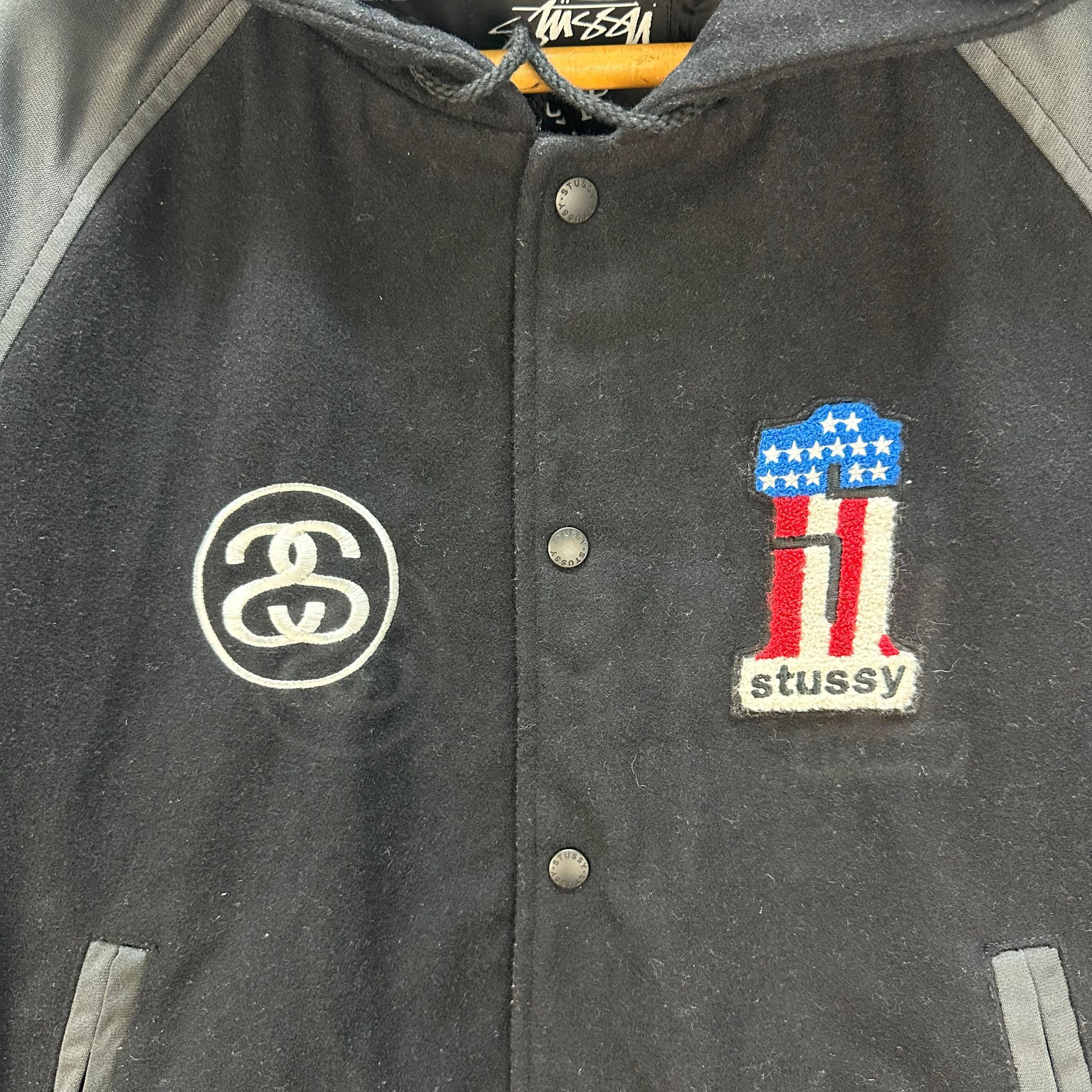 Stussy STUSSY EMBROIDERY BIG LOGO HOODIE VARSITY JACKET #8910-038 Size US XL / EU 56 / 4 - 5 Thumbnail