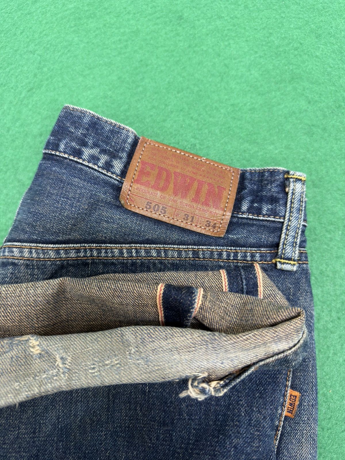 If Six Was Nine A30 Vintage Rusty Selvedge Edwin 505 Distressed Size US 30 / EU 46 - 13 Thumbnail