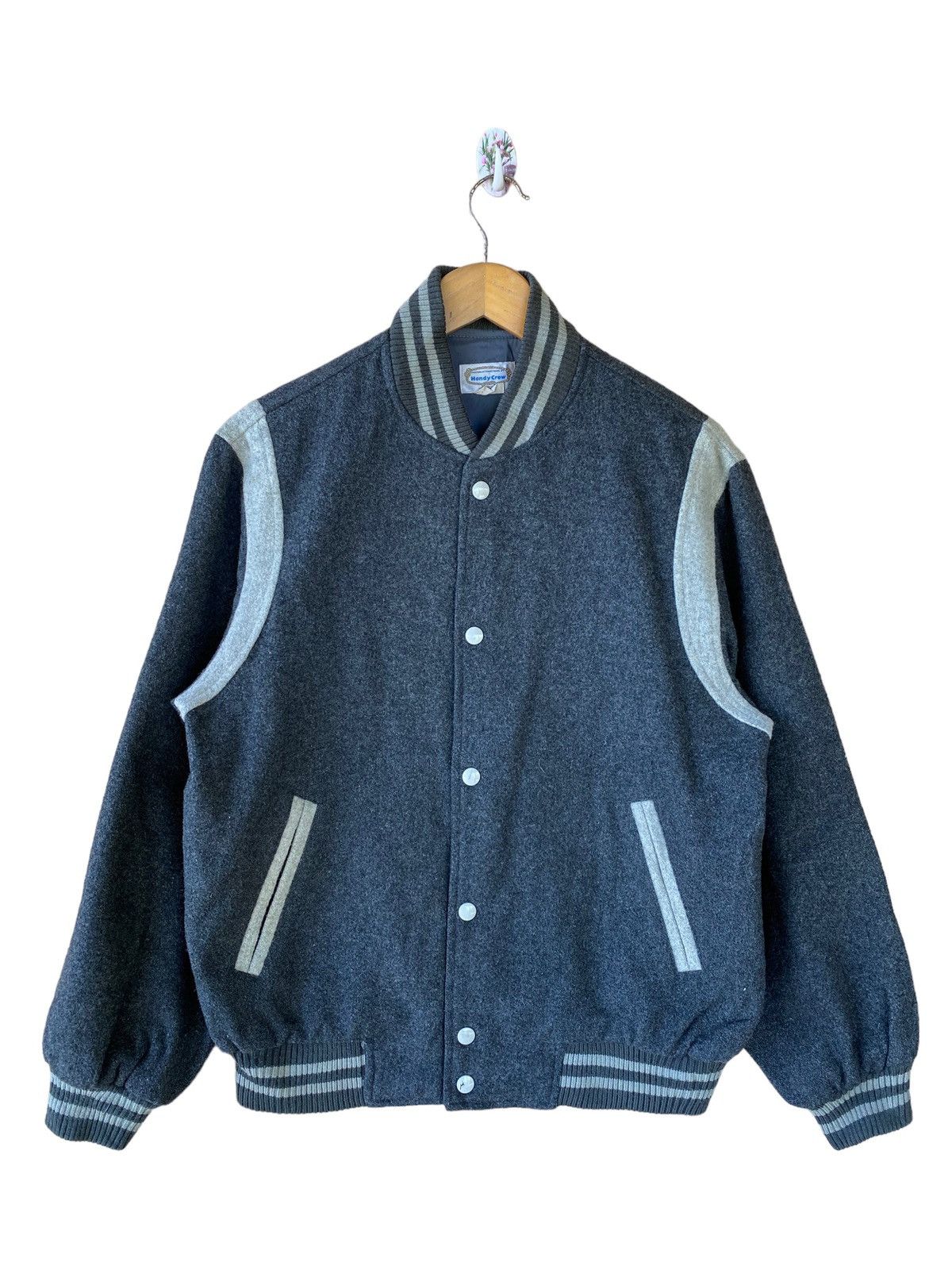 Vintage Red & Grey Wool Varsity Jacket S main image 1
