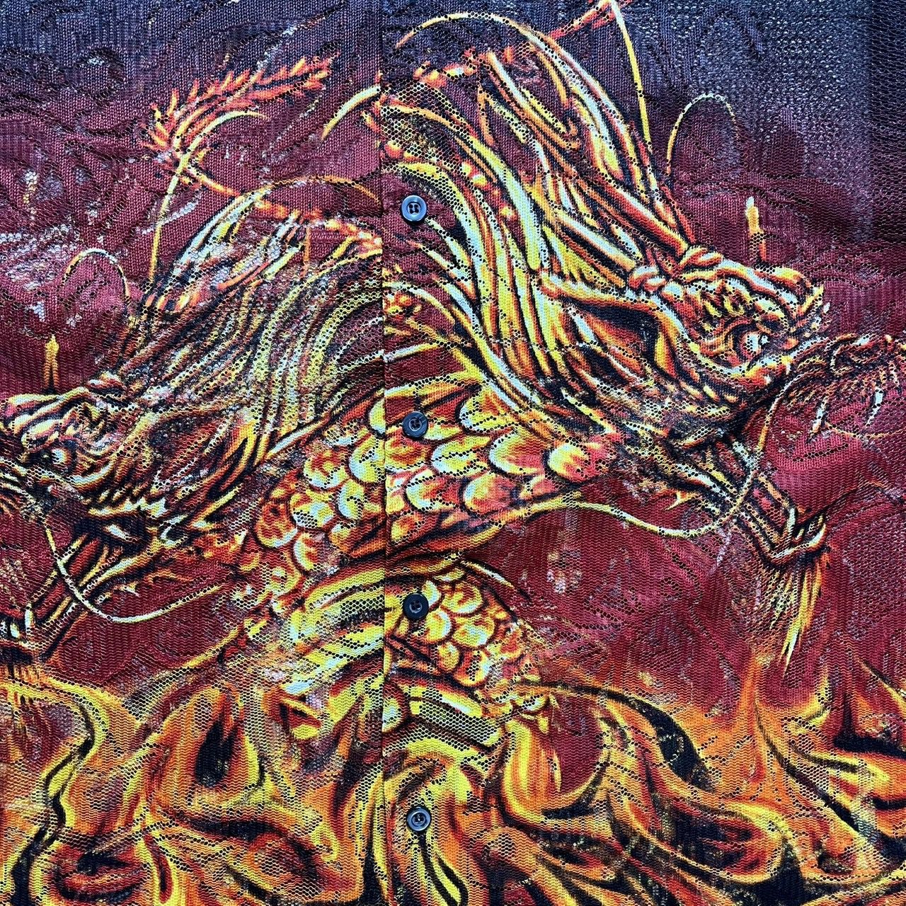 Taiga Y2K Dragon Fire Flame Shirt Size US XL / EU 56 / 4 - 6 Thumbnail
