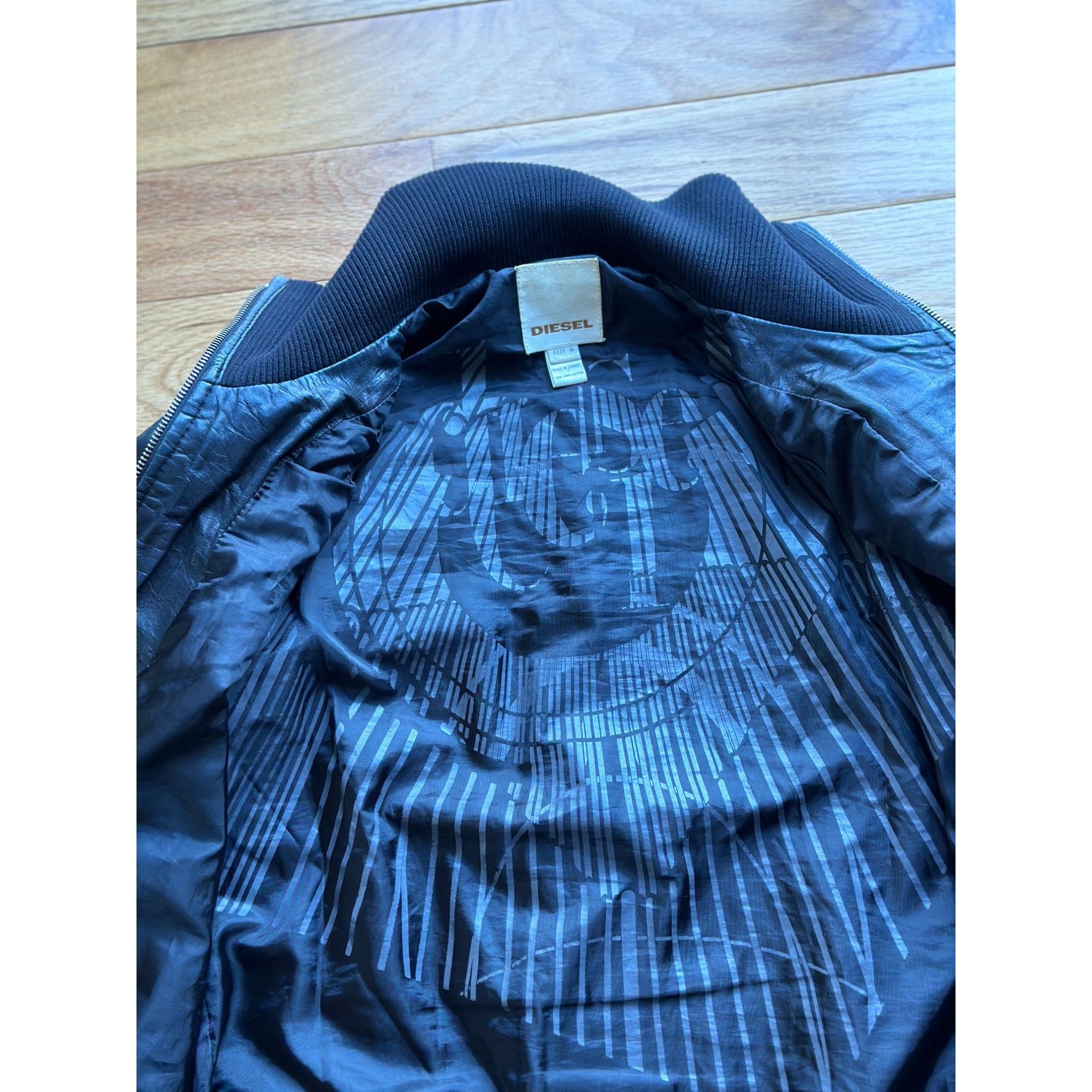 Diesel DIESEL BLACK LAMB LEATHER MOTO ZIP UP JACKET PLEATED DETAIL Size M / US 6-8 / IT 42-44 - 9 Thumbnail