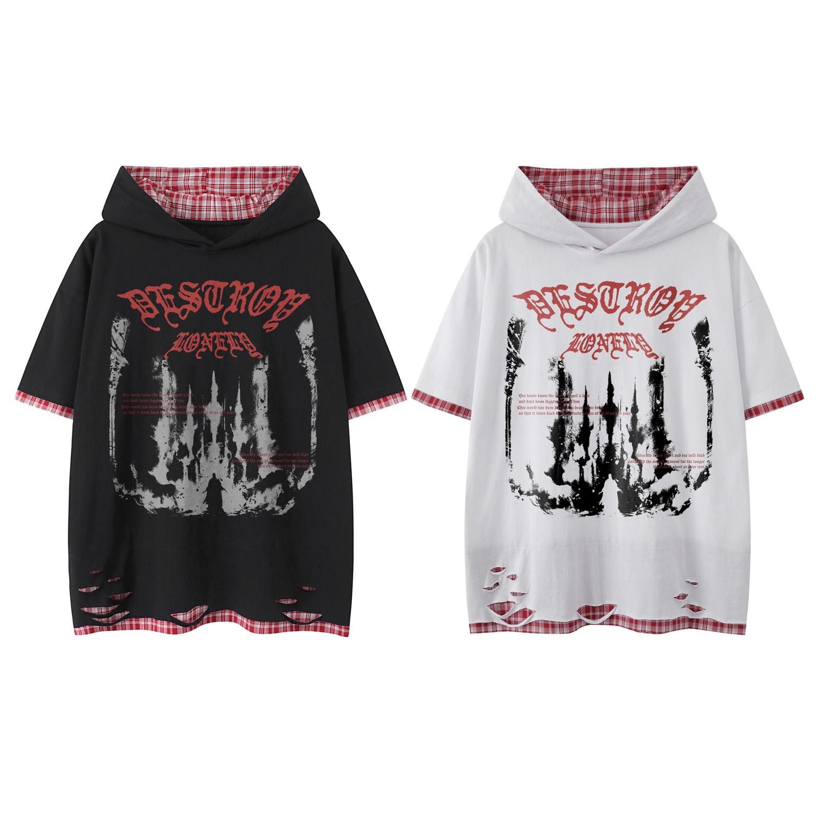 Other Contrast Faux-Layer Short-Sleeve Distressed Sweatshirt Size US M / EU 48-50 / 2 - 2 Thumbnail