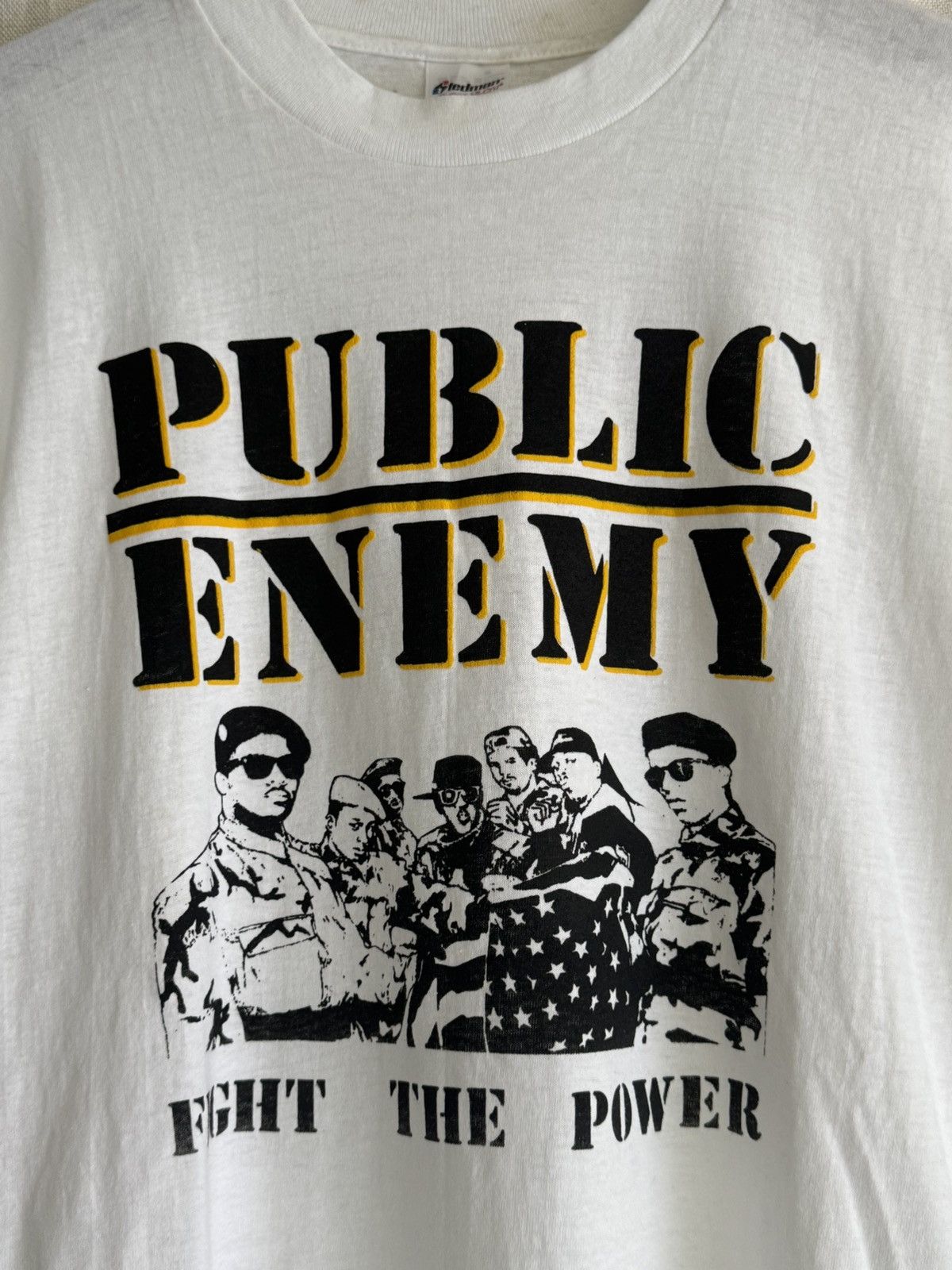 Vintage 1987 Single Stitch Public Enemy Fight The Power Vintage Tee Size US L / EU 52-54 / 3 - 4 Thumbnail