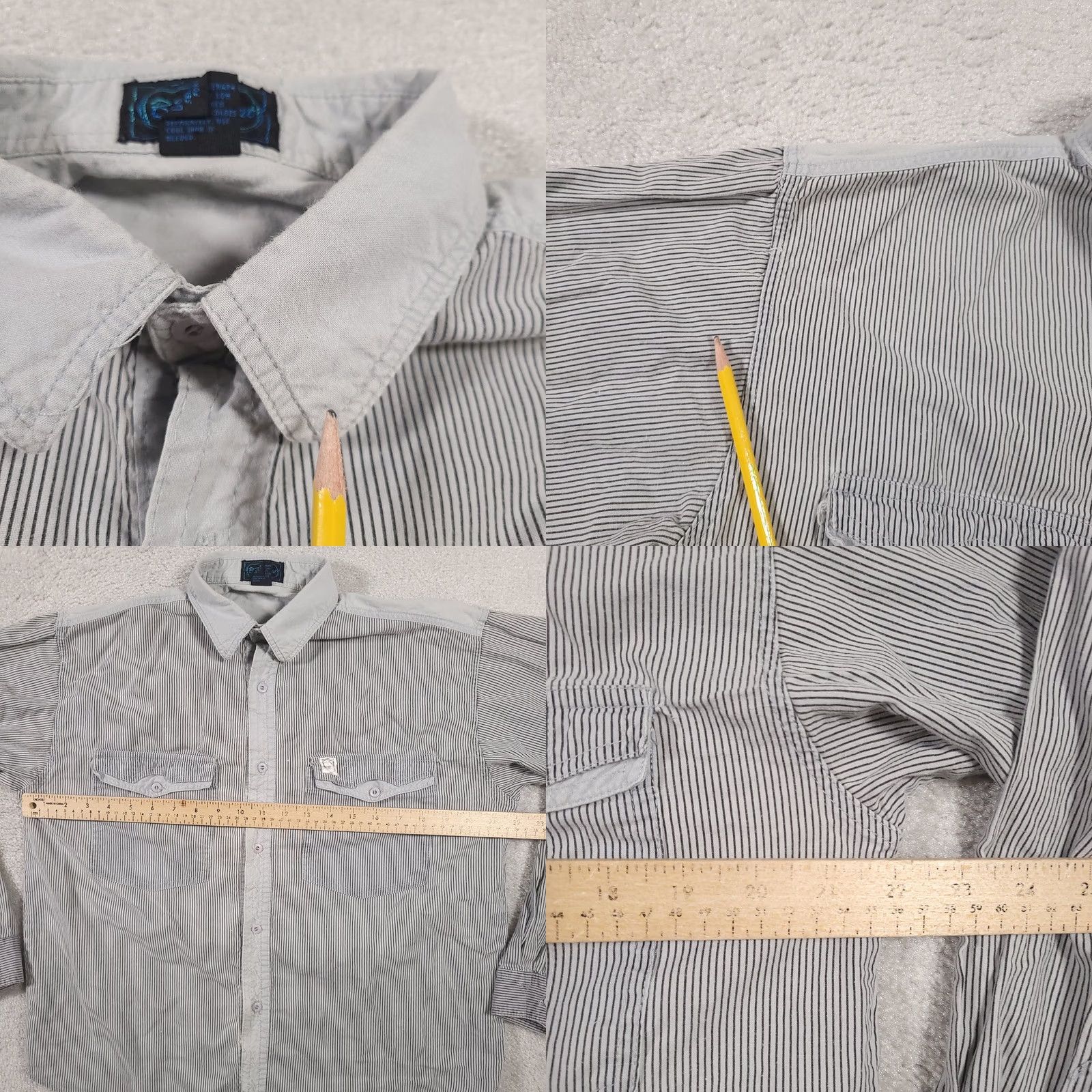 Vintage VINTAGE BB Sport Button Up Long Sleeve Shirt Mens M Blue Stripe Western Skater Size US M / EU 48-50 / 2 - 8 Thumbnail