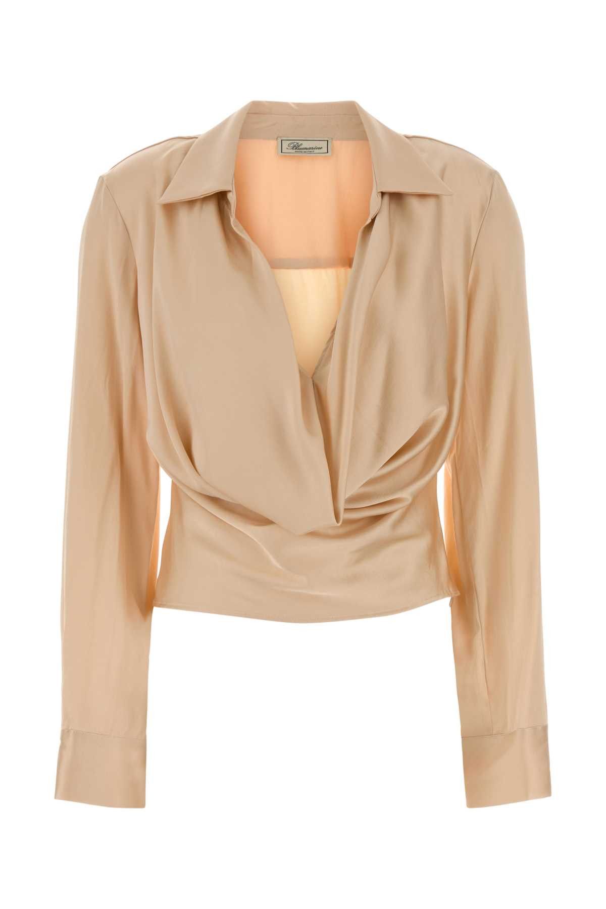 Blumarine Peach Stretch Satin Blouse Size S / US 4 / IT 40 - 1 Thumbnail