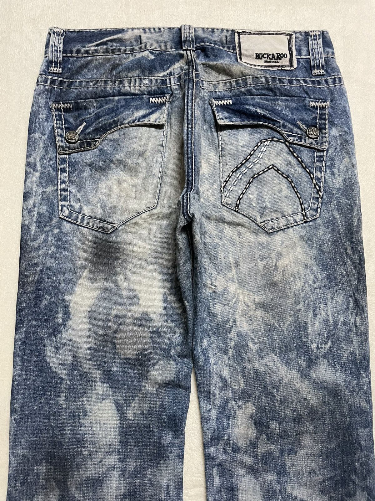 Japanese Brand Vintage Buckaroo Rusty Acidwash Distress Ripped Jeans Size US 37 - 10 Thumbnail