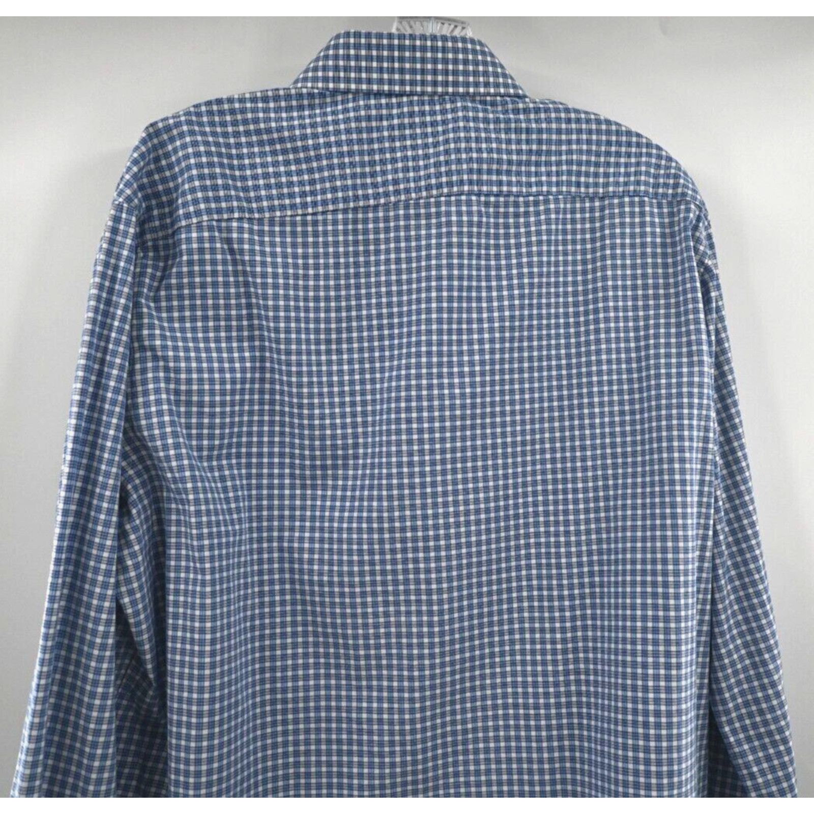 Michael Kors Michael Kors Regular Fit Stretch 16 1/2 34/35 Blue Check L Size US L / EU 52-54 / 3 - 10 Thumbnail