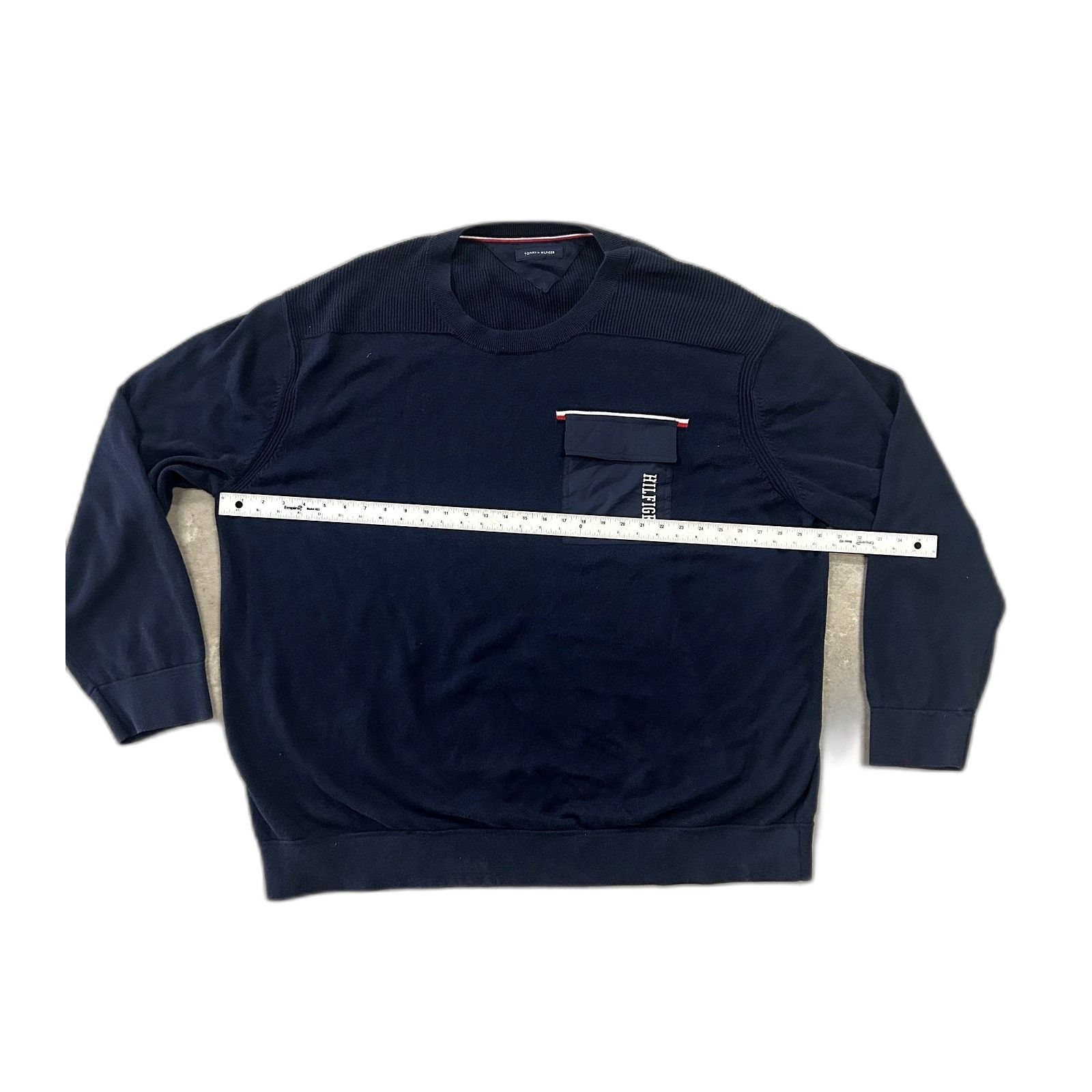 Tommy Hilfiger Tommy Hilfiger Men's Navy Ribbed Detail Crewneck Sweater w/ Size US XXL / EU 58 / 5 - 5 Thumbnail