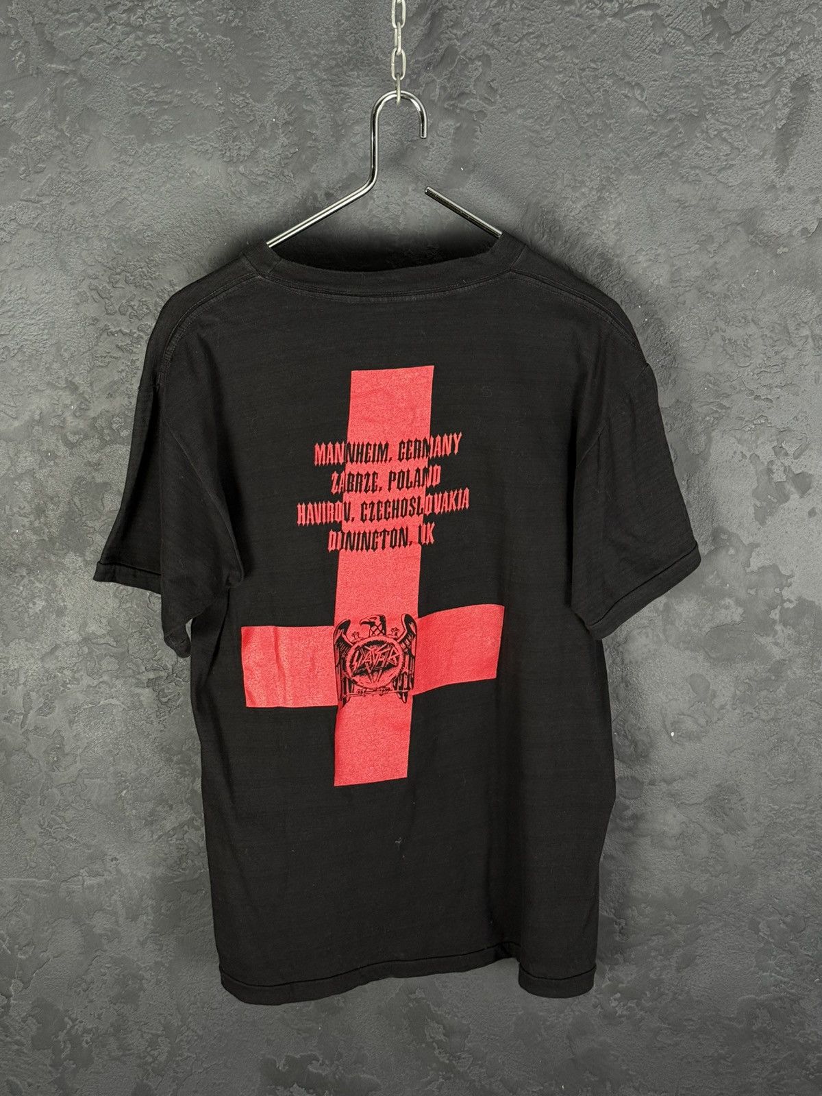 Vintage Vintage 90s Slayer Brockum Tour T-shirt 1992 Concert Rare Size US XL / EU 56 / 4 - 9 Thumbnail