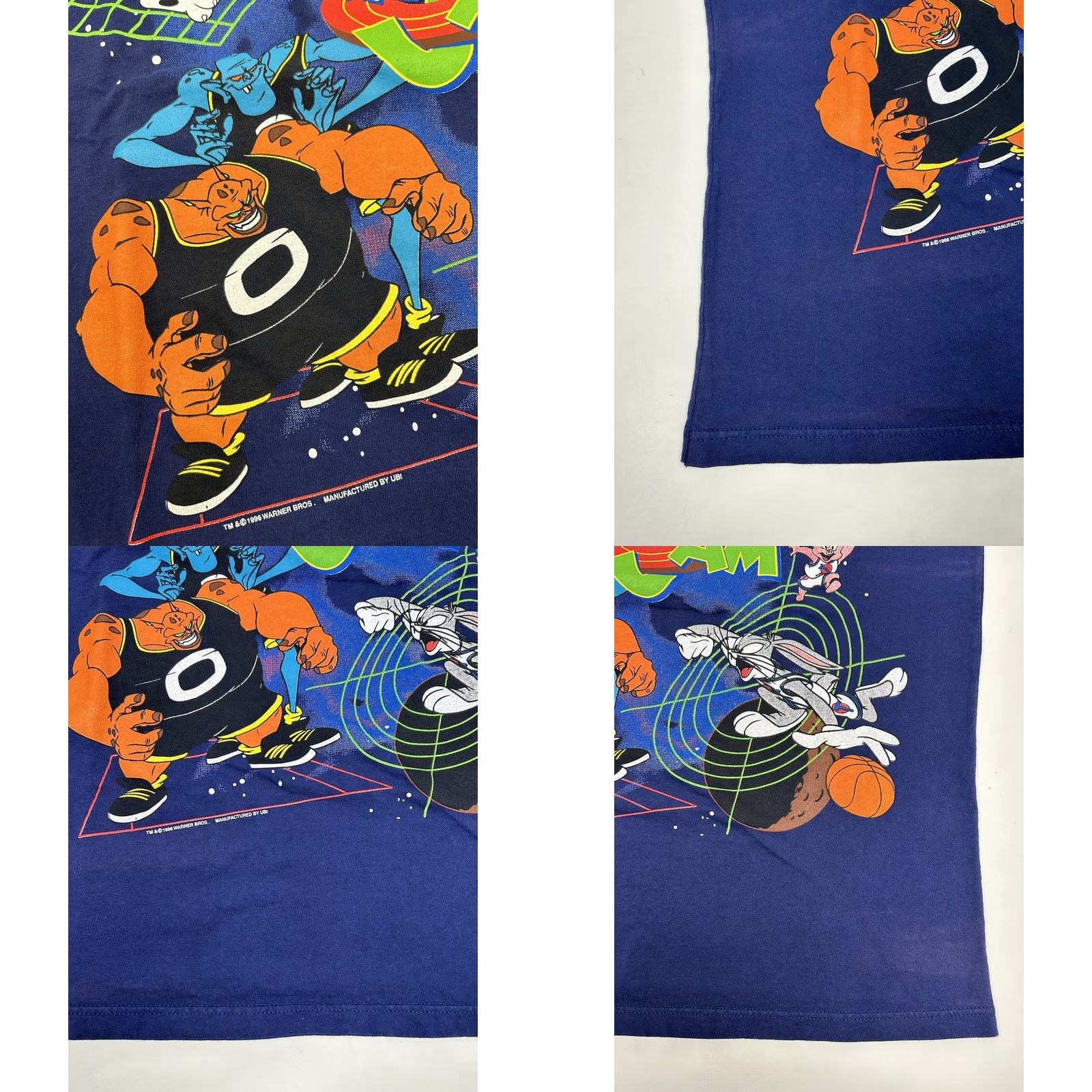 Vintage VINTAGE Space Jam Movie Promo Looney Tunes Warner Bros 1996 Tee Large Blue Cartoon 90s Basketball Unisex Adults Size US L / EU 52-54 / 3 - 8 Thumbnail