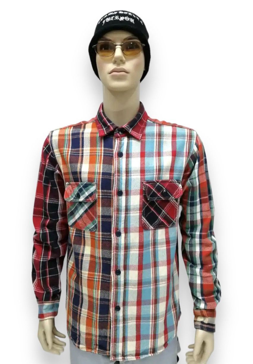 Japanese Brand ALCARZA Hybrid Tartan Checkered Classic Fit Heavy Flannel Size US L / EU 52-54 / 3 - 1 Thumbnail