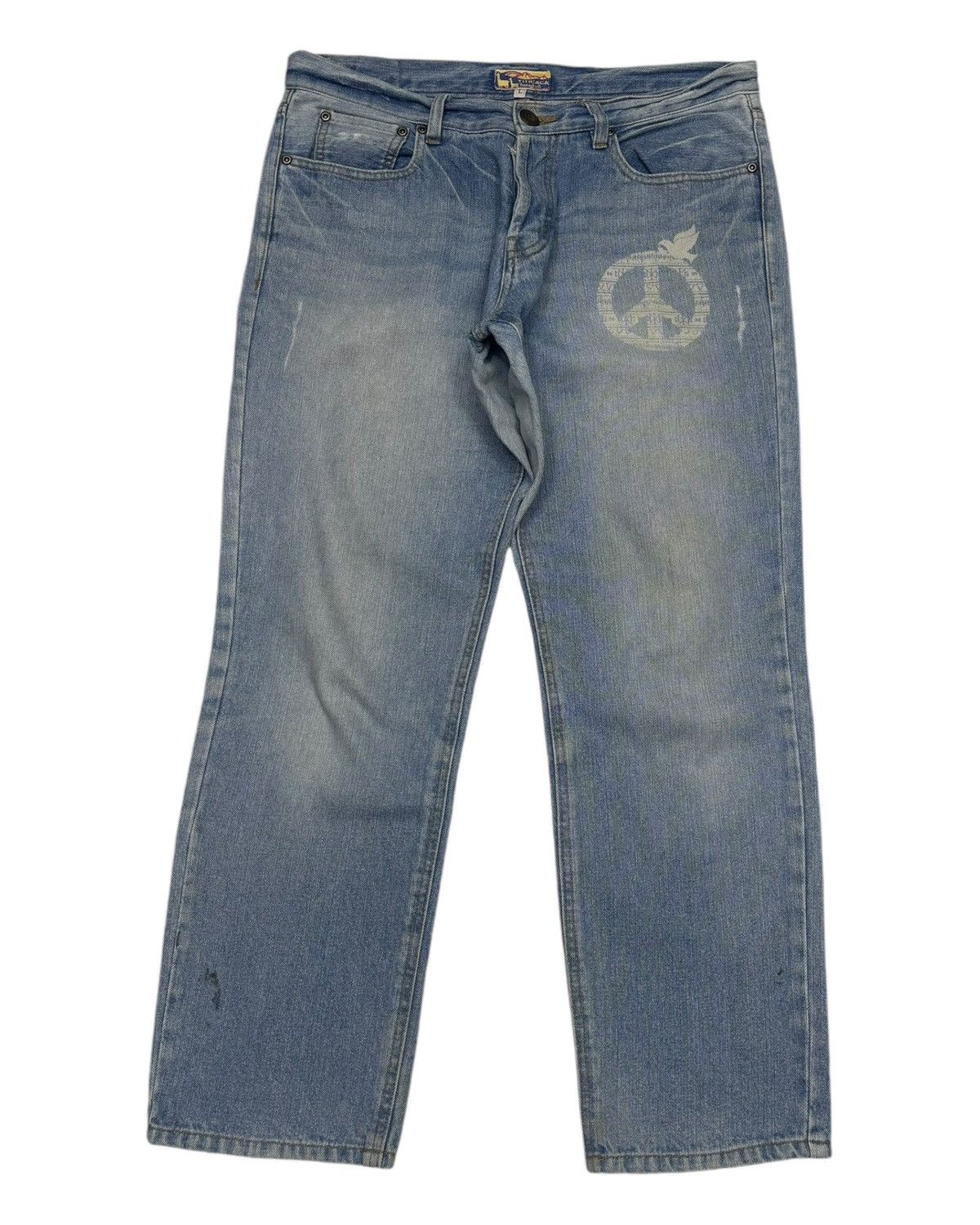 Kapital Vintage Titicaca ☮️ Logo Distressed Denim Jeans Size US 32 / EU 48 - 7 Thumbnail