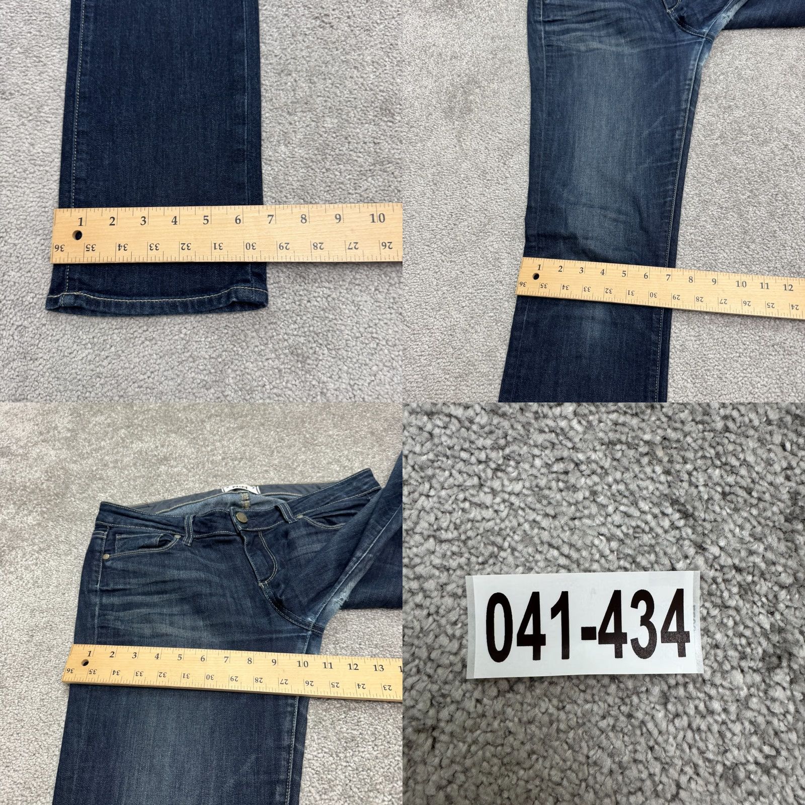 Paige Paige Skyline Straight Denim Jeans Womens 29 Blue Dark Wash Low Rise 32x33 Pants Slim Boyfriend? Size 29" - 10 Thumbnail