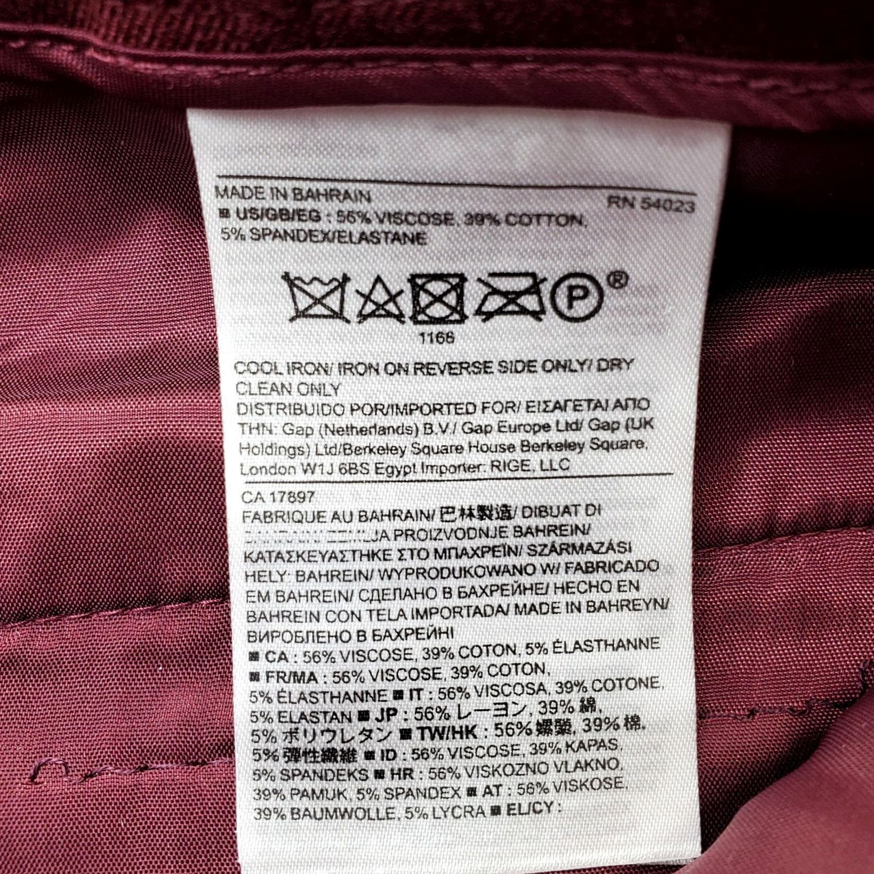 Banana Republic Banana Republic Womens 4P Burgundy Sloan Pants Stretch Skinny Ankle Zip Pockets Size 27" / US 4 / IT 40 - 7 Thumbnail