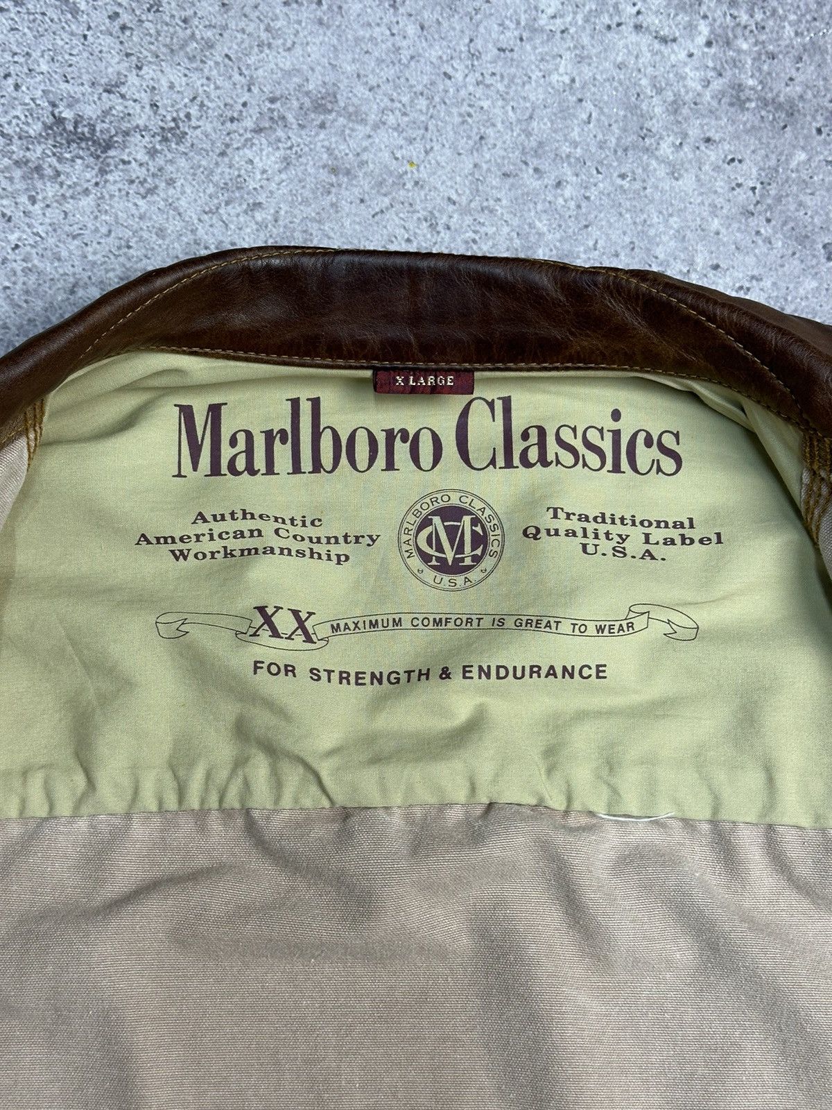 Vintage Vintage Marlboro Boxy Denim Jacket Beige Distressed Rare Size US XL / EU 56 / 4 - 16 Thumbnail