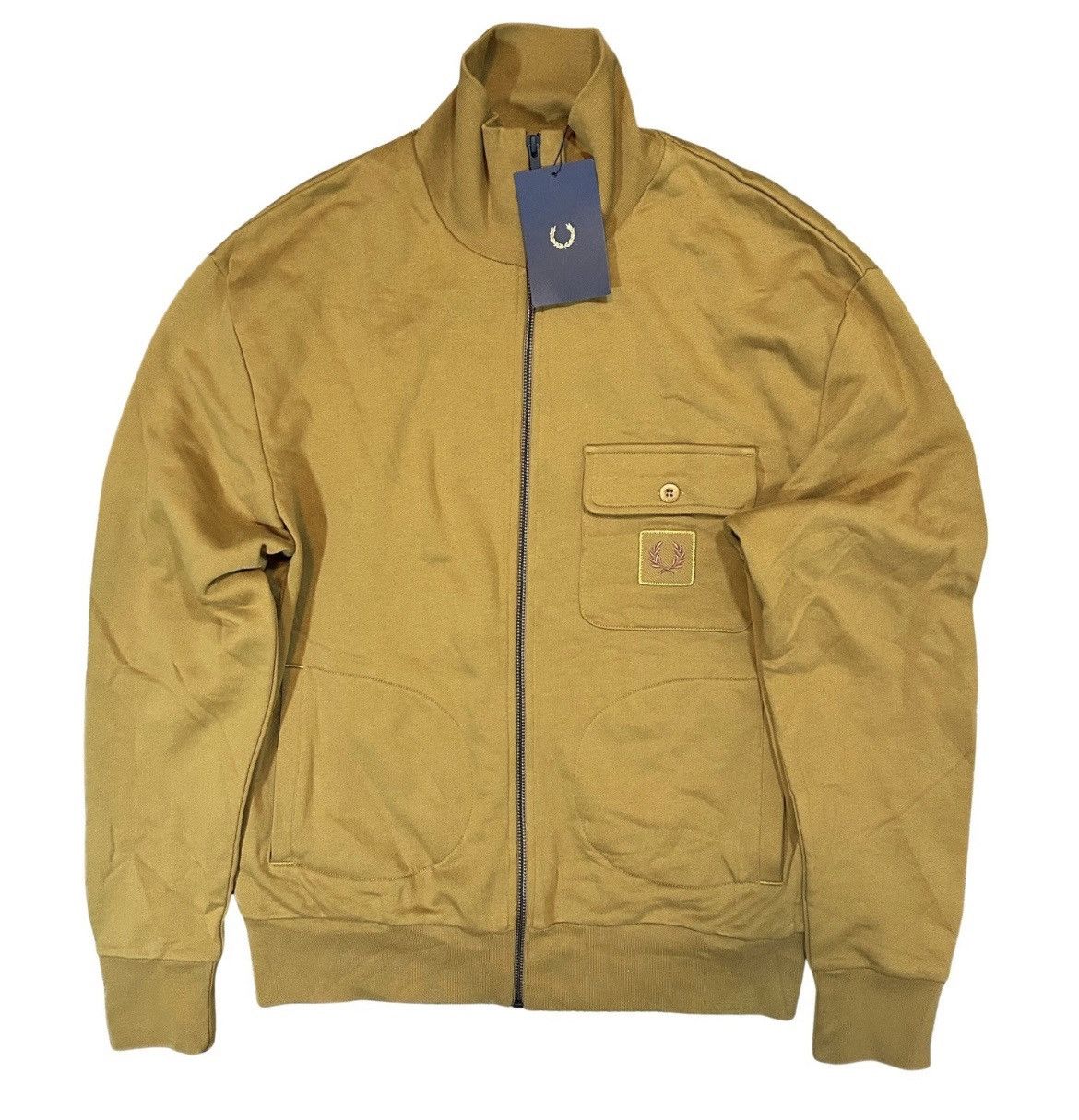 Fred Perry Fred Perry Dark Caramel Funnel Neck Full-Zip Track Jacket Size US M / EU 48-50 / 2 - 1 Thumbnail