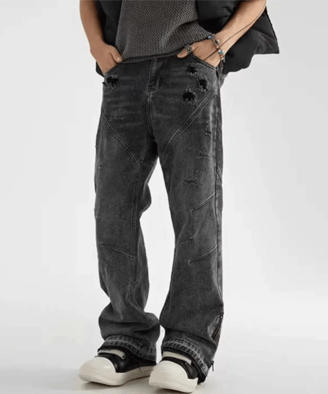 Japanese Brand Ripped Baggy Jeans Size US 36 / EU 52 - 4 Thumbnail