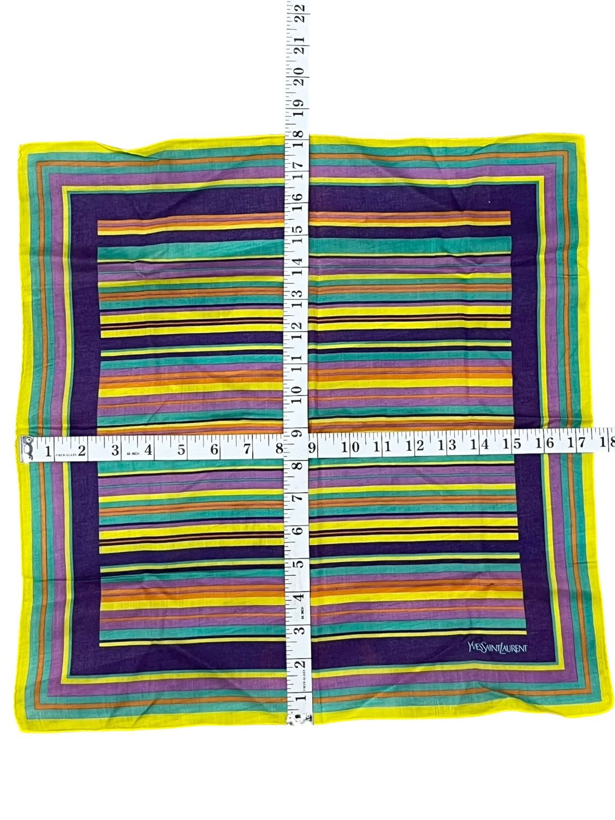 Yves Saint Laurent 🌈90’s YSL Pop Art Stripe Handkerchief Neckerchief Scarf 90s Size ONE SIZE - 6 Thumbnail
