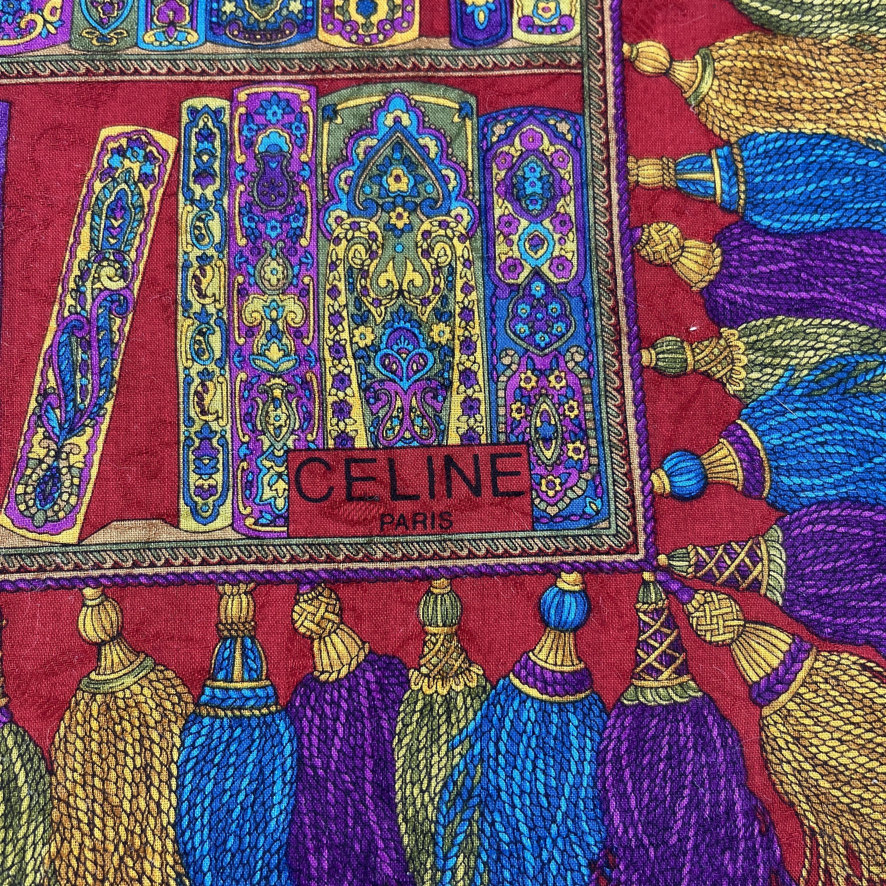 Vintage Vintage Celine Bookshelf Handkerchief / Neckerchief B115 Size ONE SIZE - 3 Thumbnail