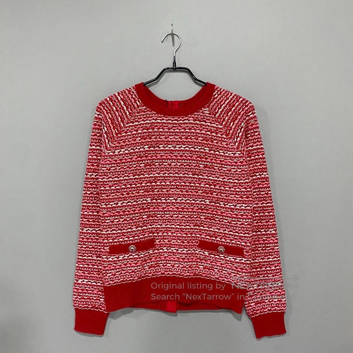 Chanel Chanel Red White Cashmere Sweater Coat. Size XS / US 0-2 / IT 36-38 - 3 Thumbnail