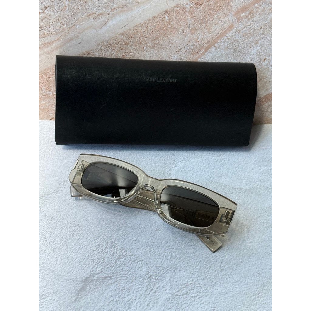 Saint Laurent Paris NEW Saint Laurent SL697 Unisex Sunglasses in Transparent Size ONE SIZE - 8 Thumbnail