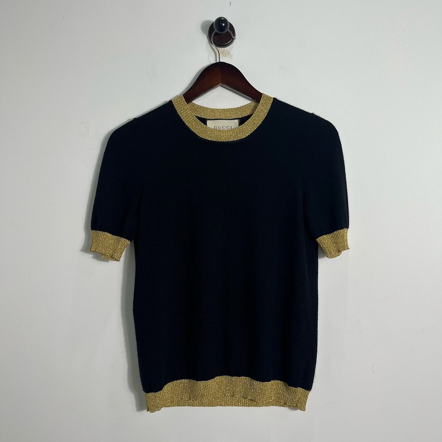 Gucci Gucci Black Gold Knit Sweater Size L Size L / US 10 / IT 46 - 1 Thumbnail
