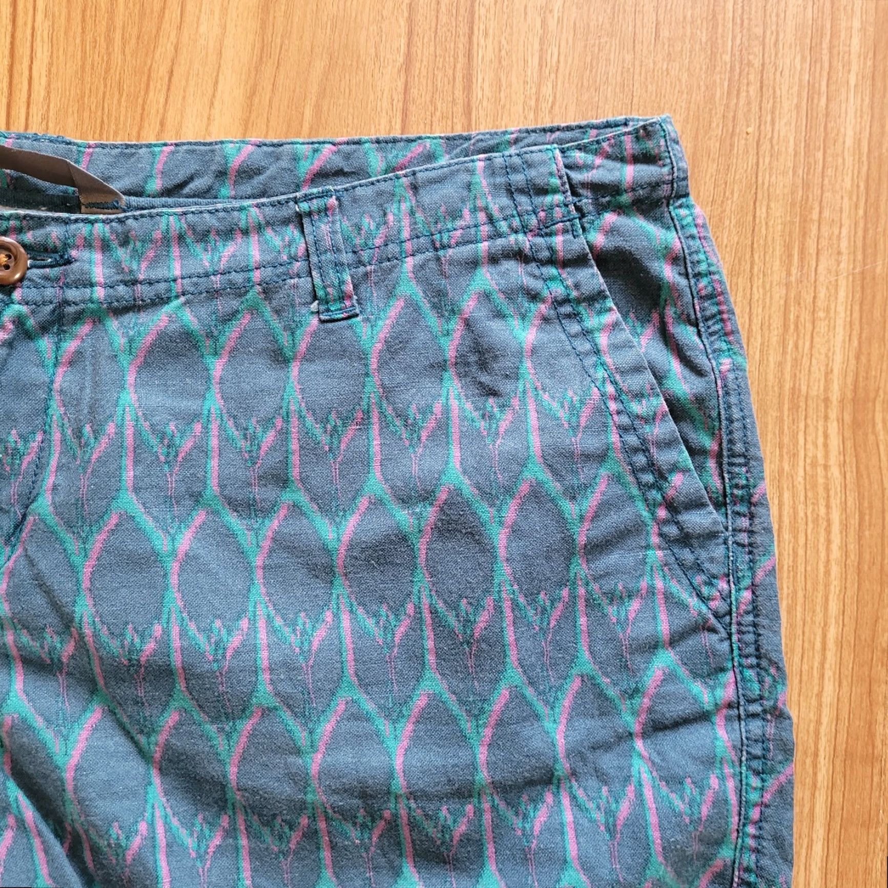 The North Face The North Face Shorts Women's Regular 16 Linen Cotton Chino Flat Front Argyle Pattern Blue Green Pink Summer Casual Size 38" / US 16 / IT 52 - 4 Thumbnail