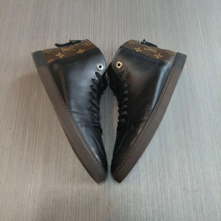 Louis Vuitton Louis Vuitton Black Mid-Top Zip Leather Shoes -2508 Size US 7.5 / EU 40-41 - 7 Thumbnail