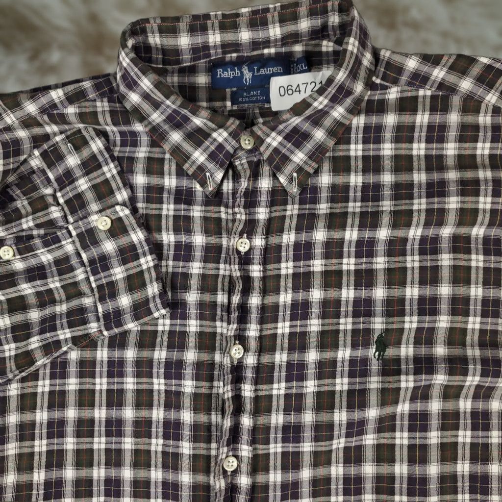 Ralph Lauren Ralph Lauren Shirt Men 2XL Button-Up Long Sleeve Plaid Blue Cotton Mens Size US XXL / EU 58 / 5 - 1 Thumbnail