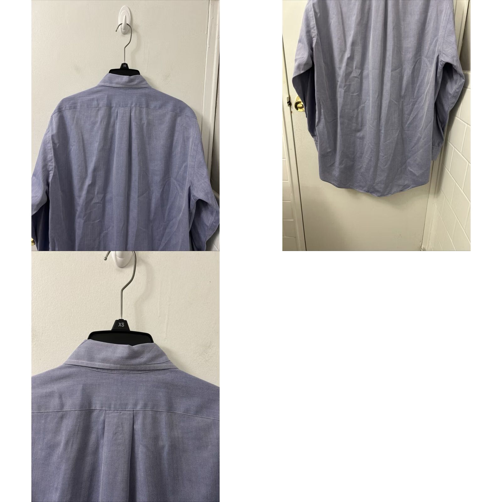 Ralph Lauren VINTAGE Ralph Lauren Yarmouth Shirt Mens 15 Blue Herringbone Button-Down L/S Dress Shirt Non-Iron 100% Cotton Size US M / EU 48-50 / 2 - 8 Thumbnail