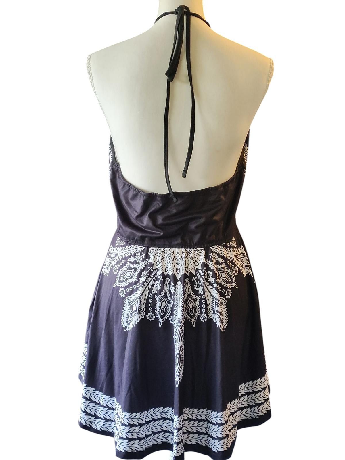Unknown London Black & White Patterned Women's Mini Dress Size 1XL Size M / US 6-8 / IT 42-44 - 4 Thumbnail