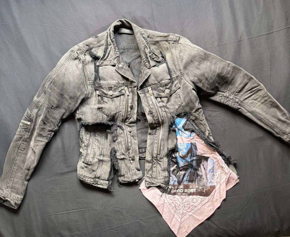 Amiri Amiri Distressed Reconstructed Denim Jacket Large Size US L / EU 52-54 / 3 - 1 Thumbnail