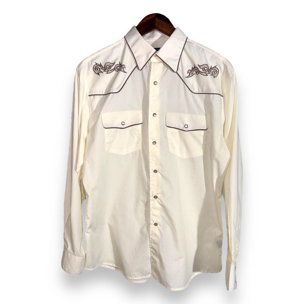 Vintage Patroncito USA Off-White Pearl Snap Cowboy Western Shirt Siz Size US M / EU 48-50 / 2 - 1 Thumbnail