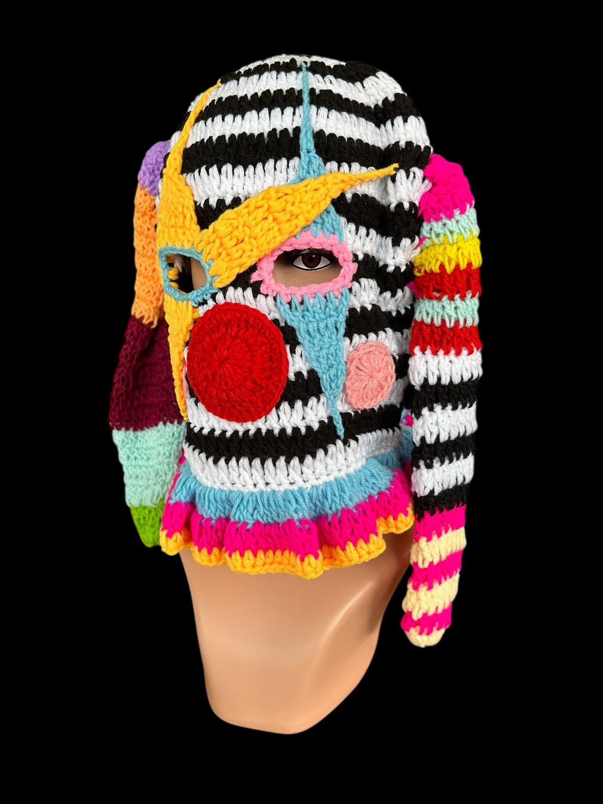 Japanese Brand × Kapital × Vintage Very Rare Crochet Knitted Handmade Balaclava Masked Stripe Size ONE SIZE - 2 Thumbnail