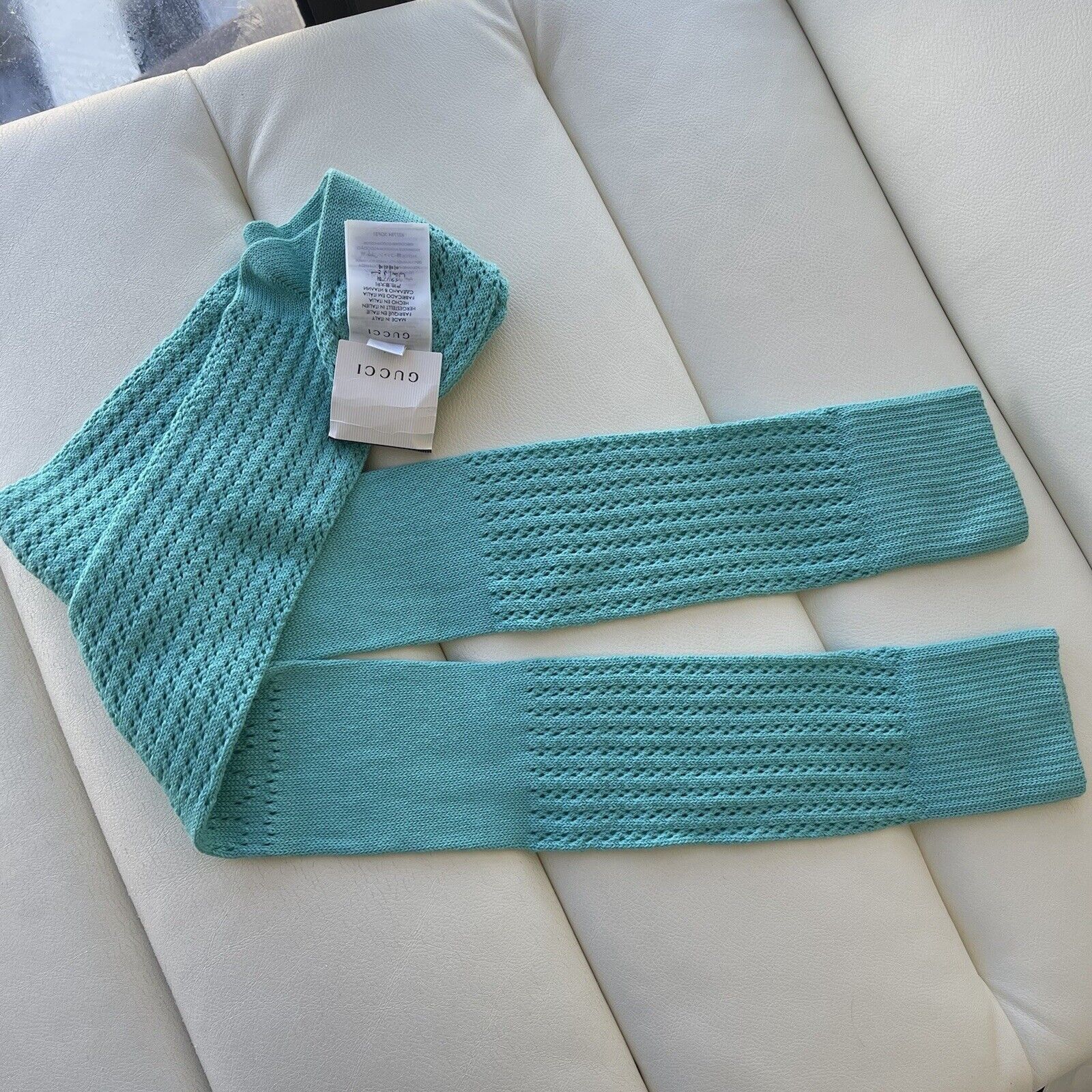 Gucci NWT GUCCI STOCKINGS BLUE M WHOLES PARIPIM 627784 Socks Size ONE SIZE - 2 Thumbnail
