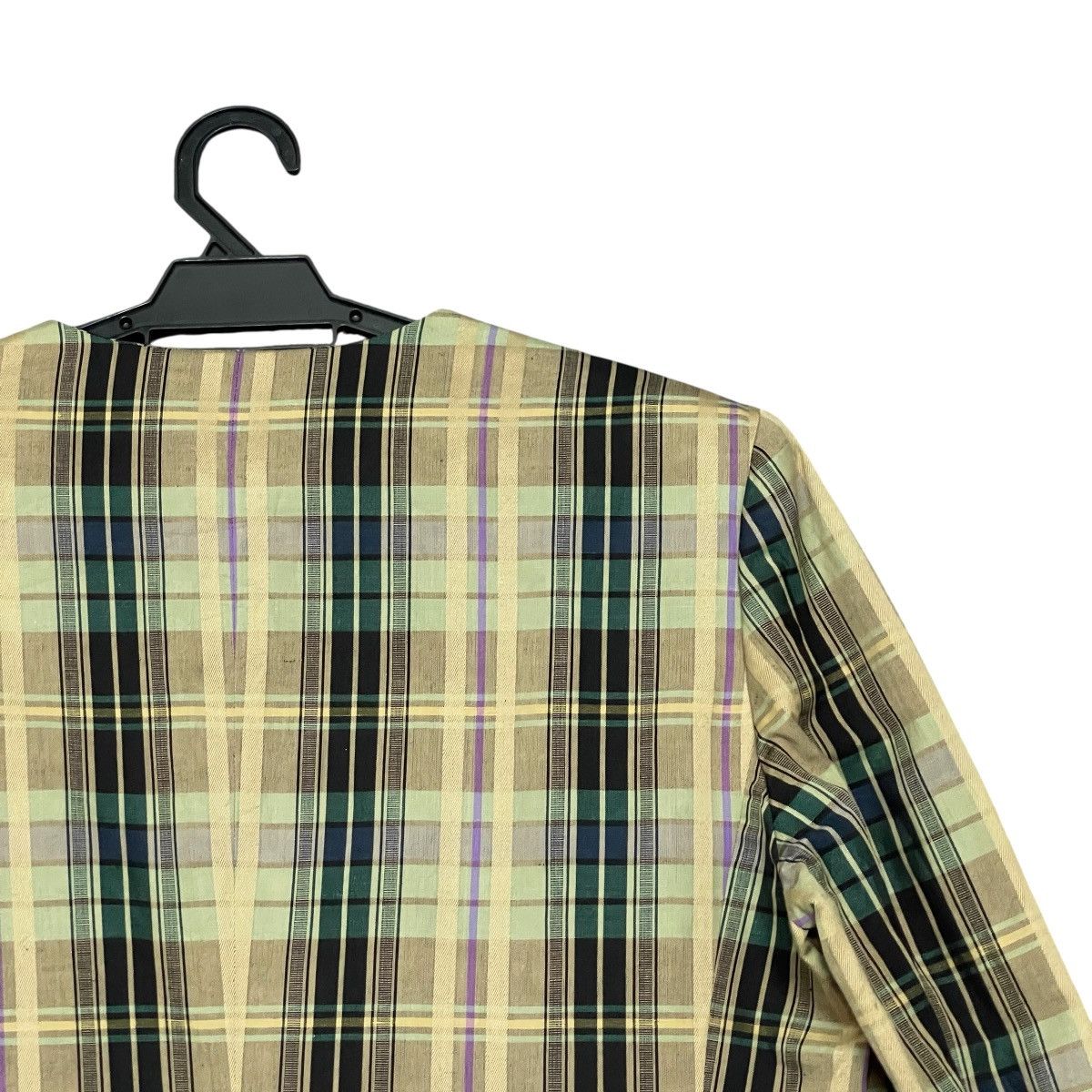 Burberry Vintage 90s Burberrys’ Japan Checkered Cotton Linen Blazer Size M / US 6-8 / IT 42-44 - 13 Thumbnail