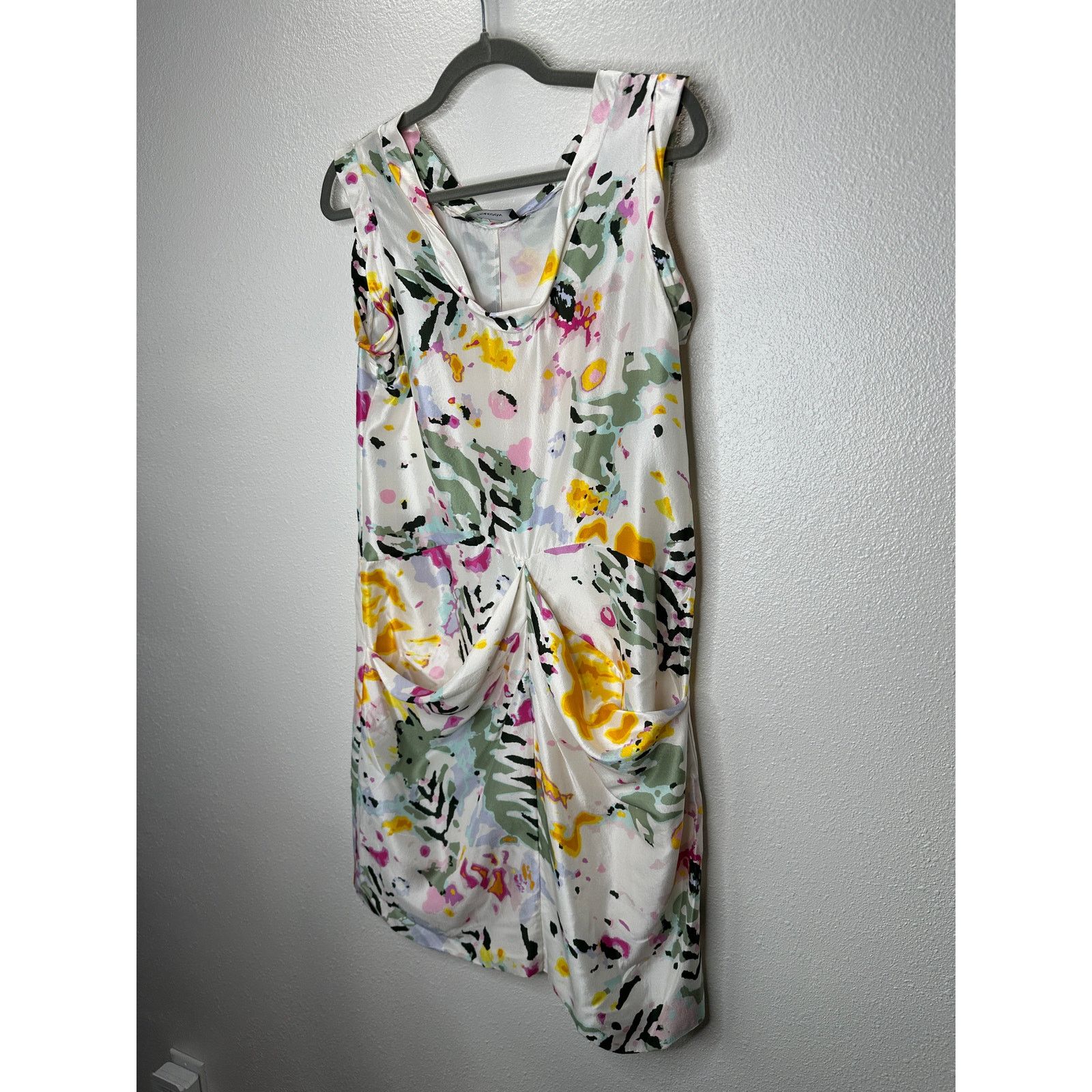 THAKOON Thakoon White Floral Sleeveless Silk Sheath Mini Dress 6 Size M / US 6-8 / IT 42-44 - 6 Thumbnail