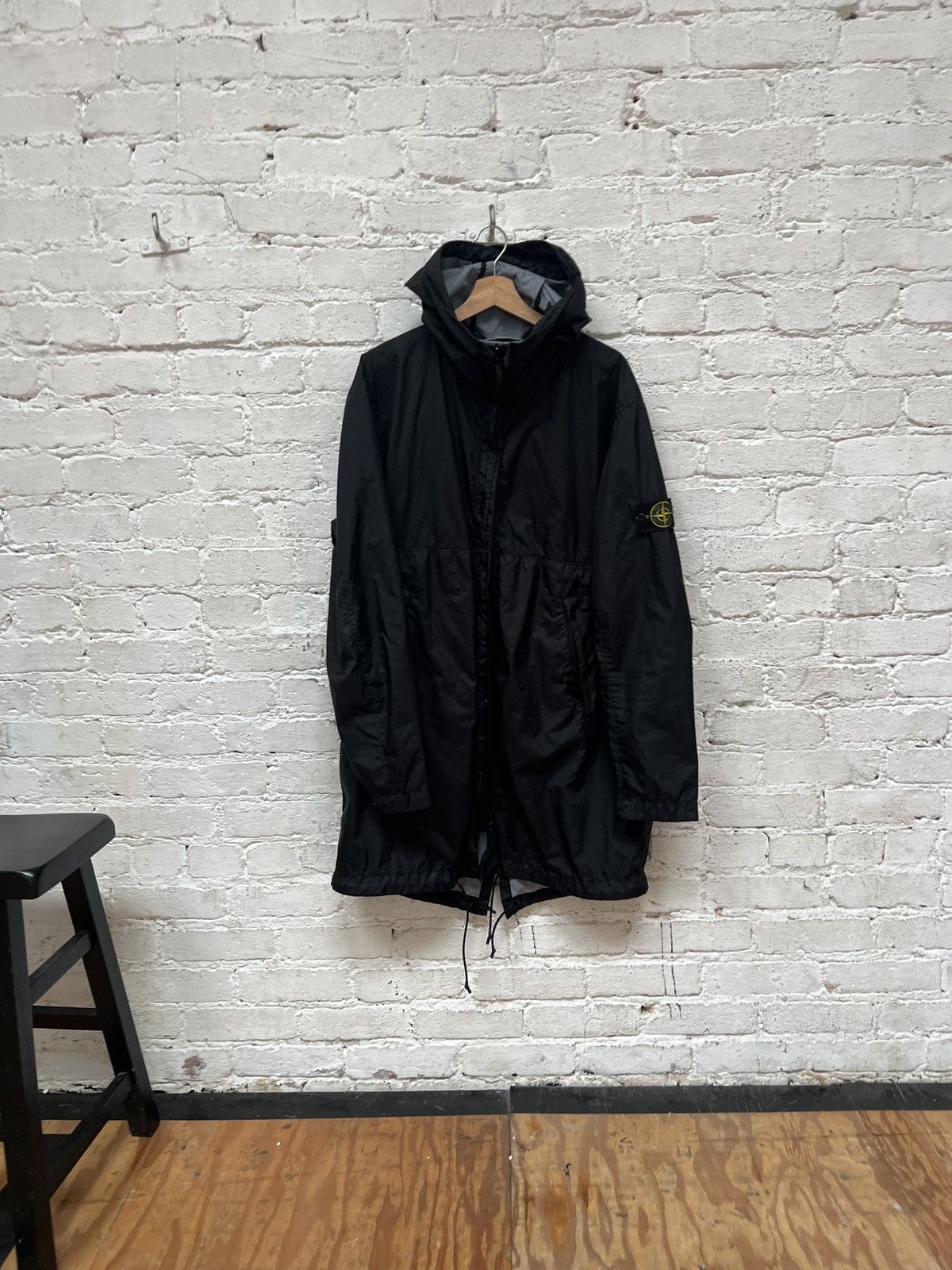 image of Stone Island Parka Jacket in Black, Men's (Size XL)