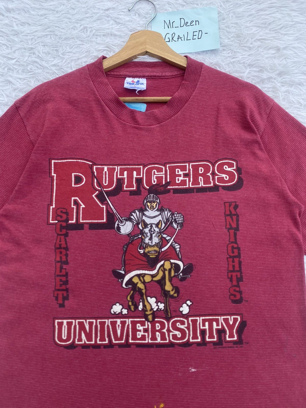 Vintage Vintage 90s Rutgers University Scarlet Knights NCAA T-Shirt Size US L / EU 52-54 / 3 - 5 Thumbnail