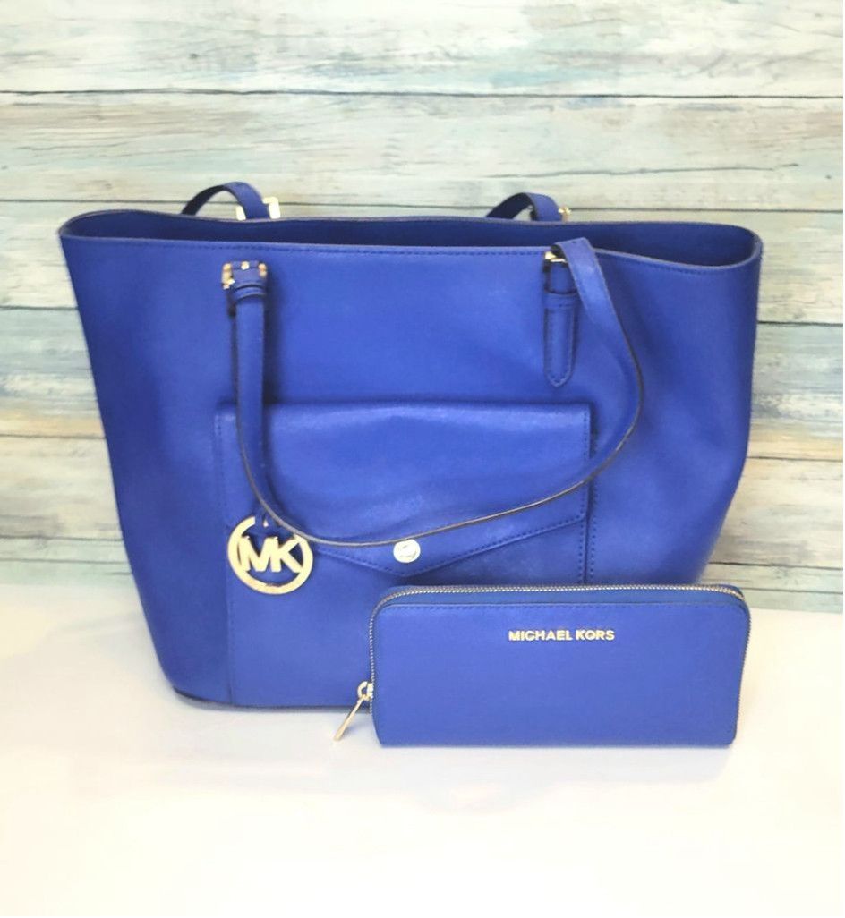 Michael Kors Michael Kors jet set Saffiano leather tote wallet set Size ONE SIZE - 1 Thumbnail