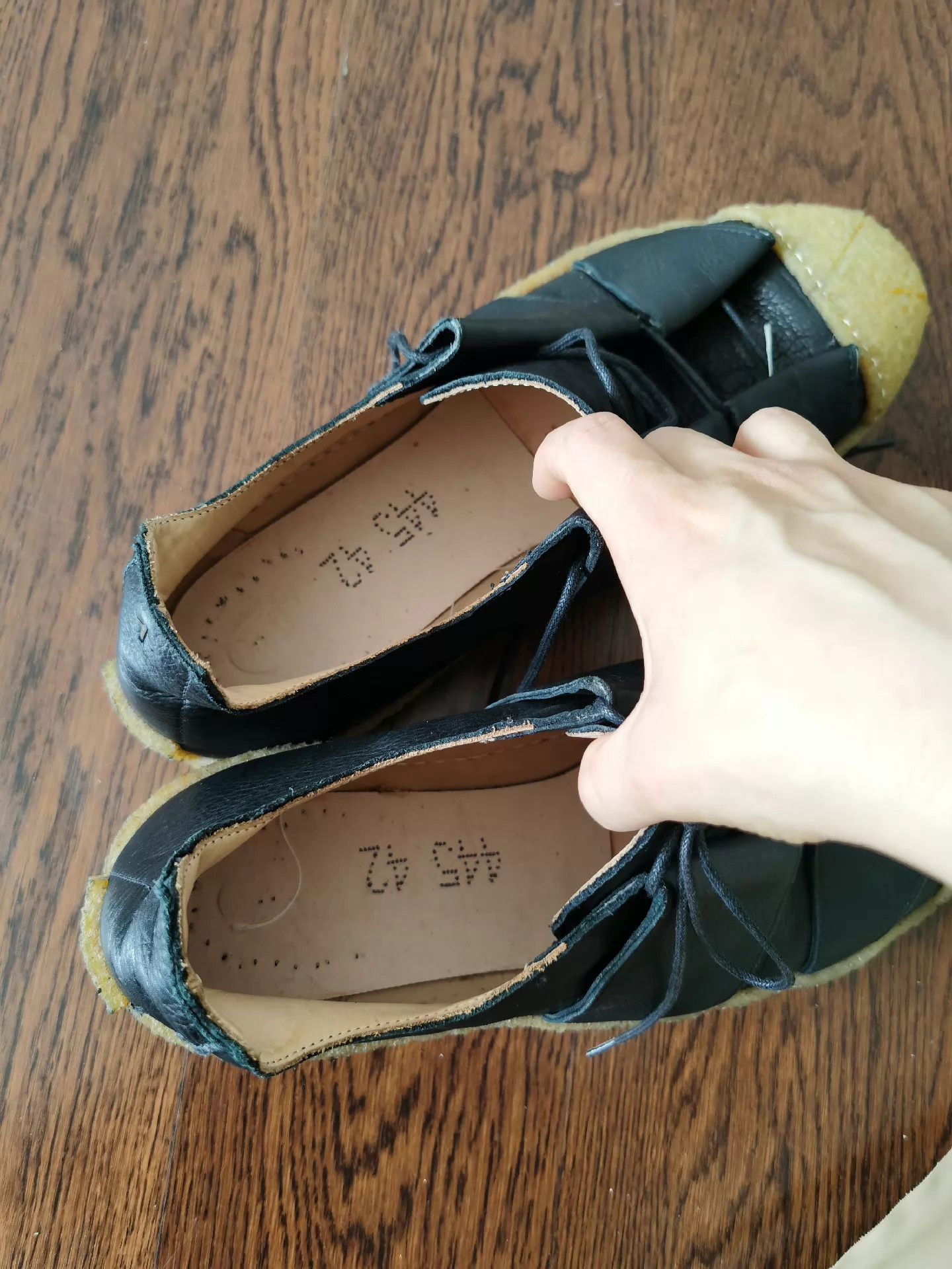 Ma+ m.a+ Edgy Black Leather Rugged Rubber Sole 42 (43) Size US 9 / EU 42 - 6 Thumbnail
