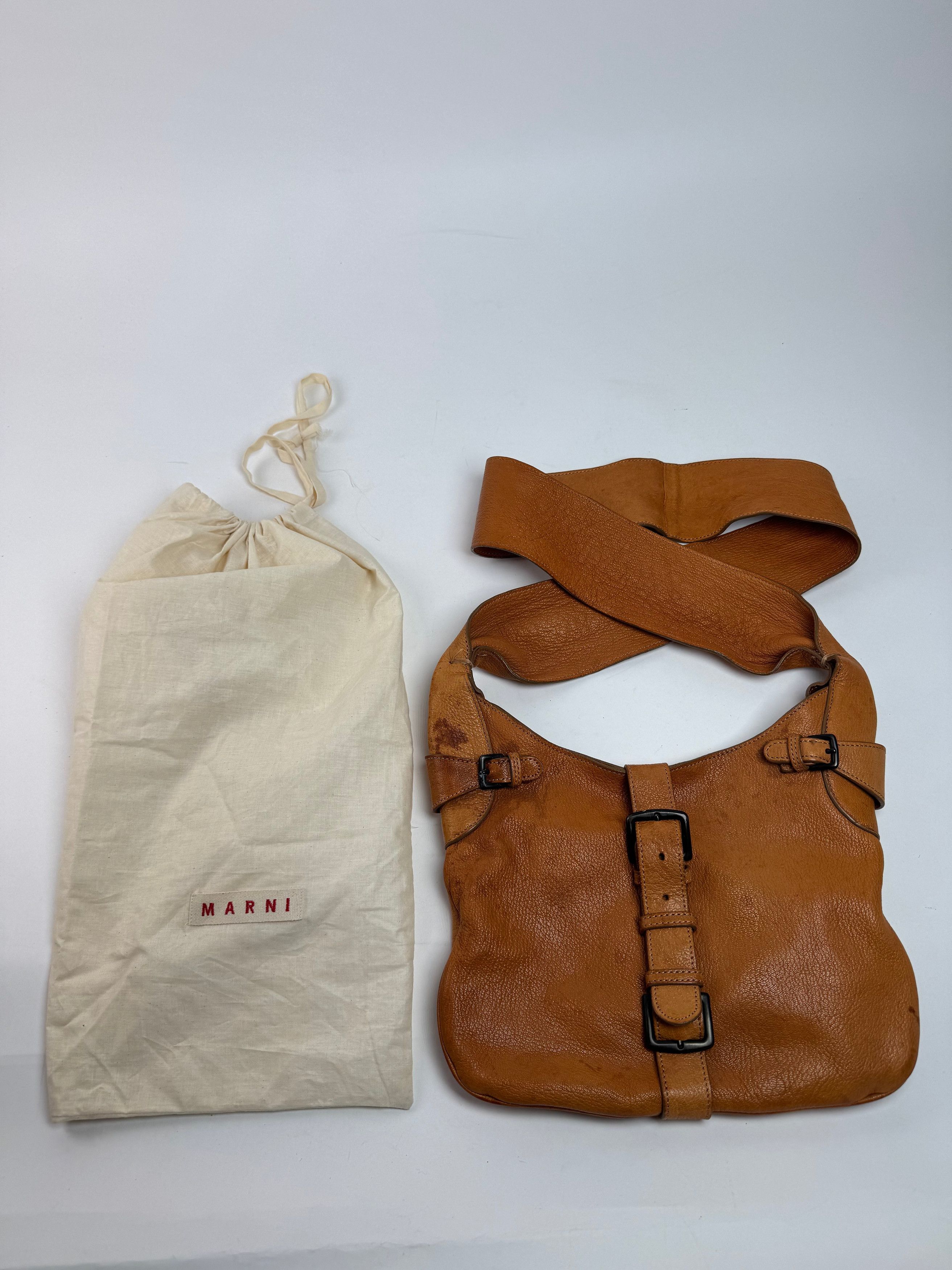 Marni Vintage Leather Shoulder bag Brown Orange Size ONE SIZE - 1 Thumbnail