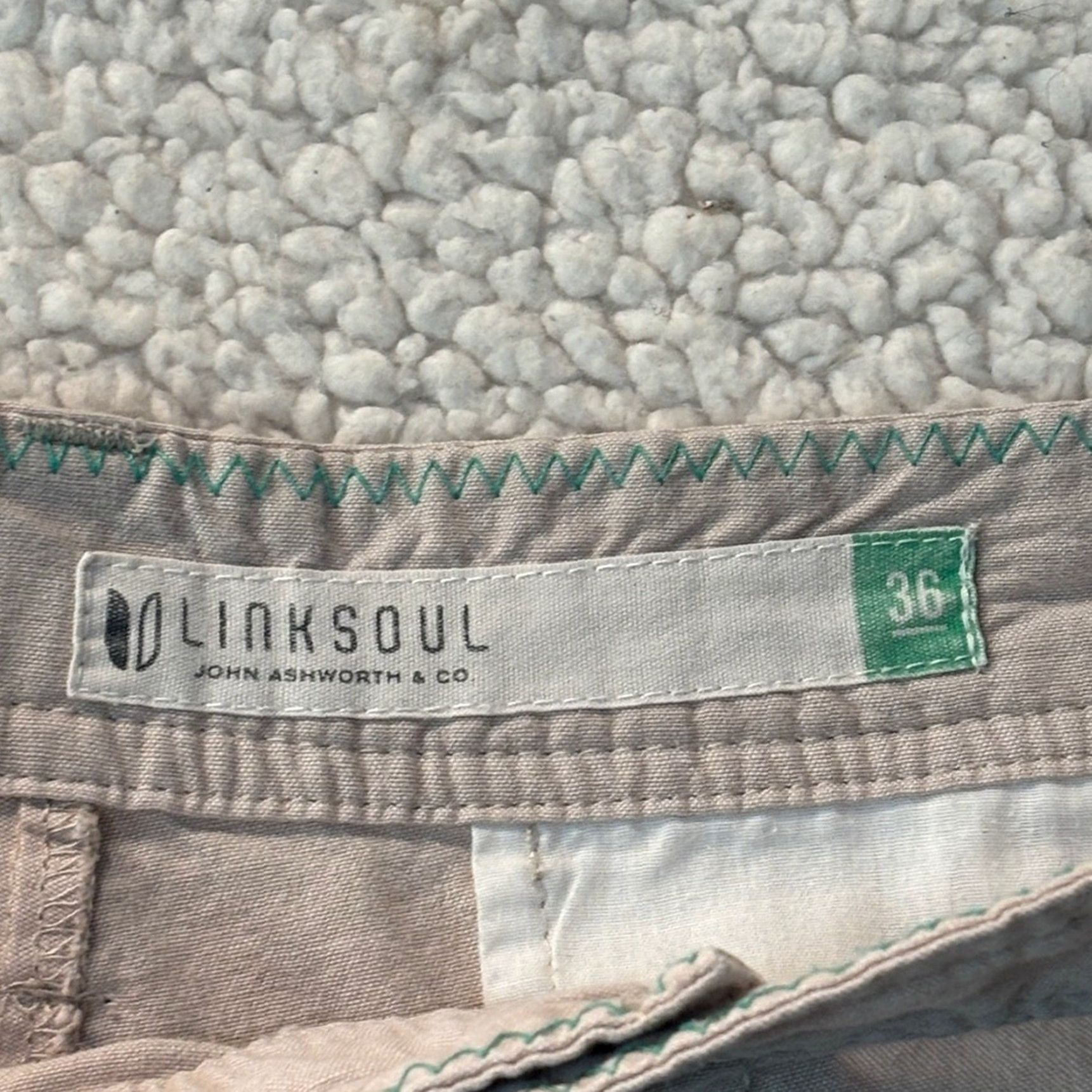 Vintage Linksoul Chino Pants Men’s 36 Regular Inseam 36 Stretch Golf Casual Khaki Beige Cream Mens Size US 36 / EU 52 - 3 Thumbnail
