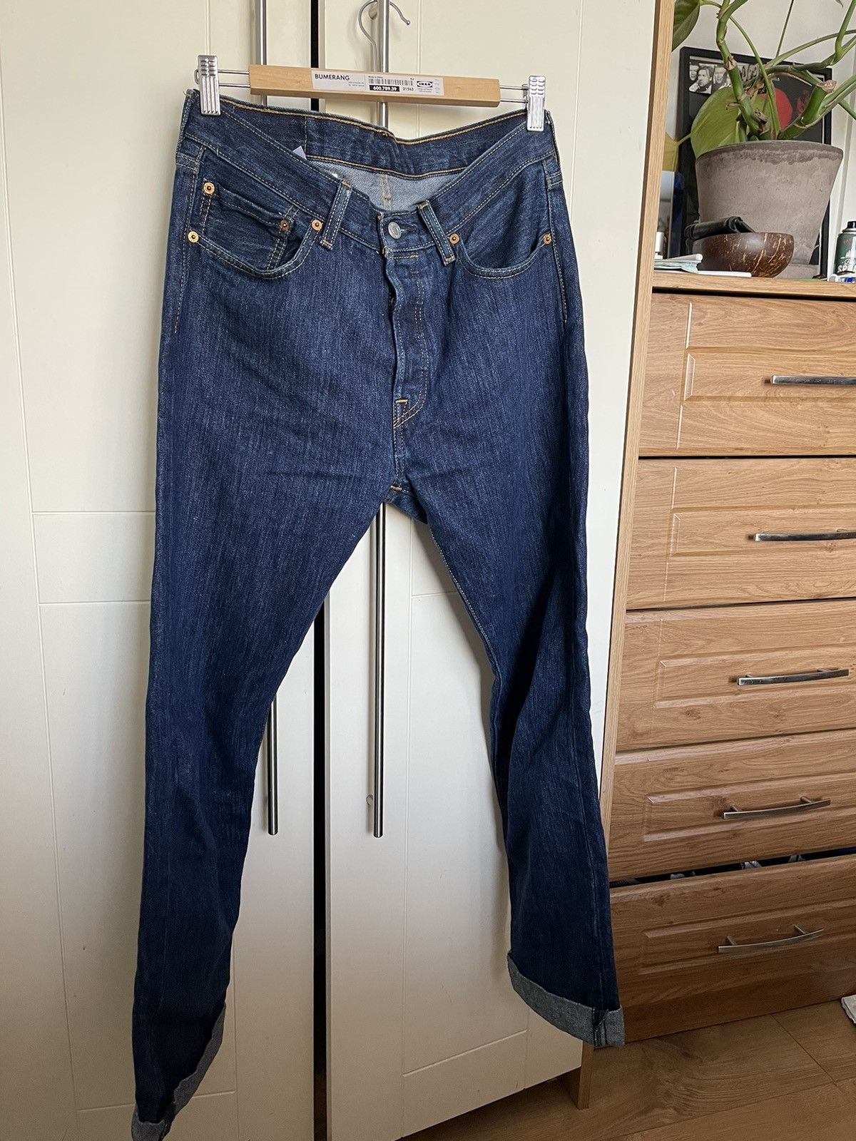 Levi's Levi 501 Indigo denim straight fit jeans Size US 32 / EU 48 - 2 Thumbnail