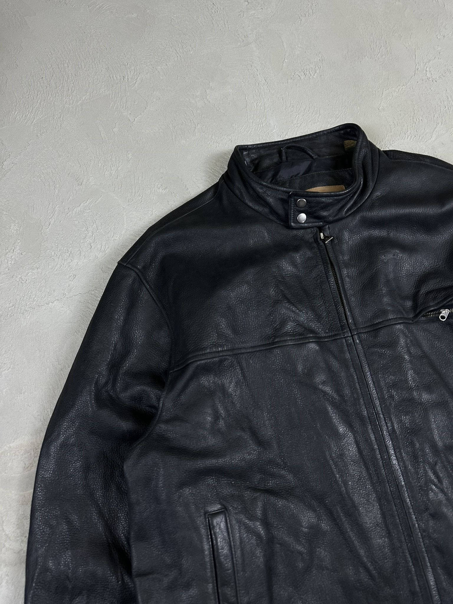 Timberland 00s Vintage Timberland Real Leather Boxy Bomber Jacket Size US XXL / EU 58 / 5 - 6 Thumbnail
